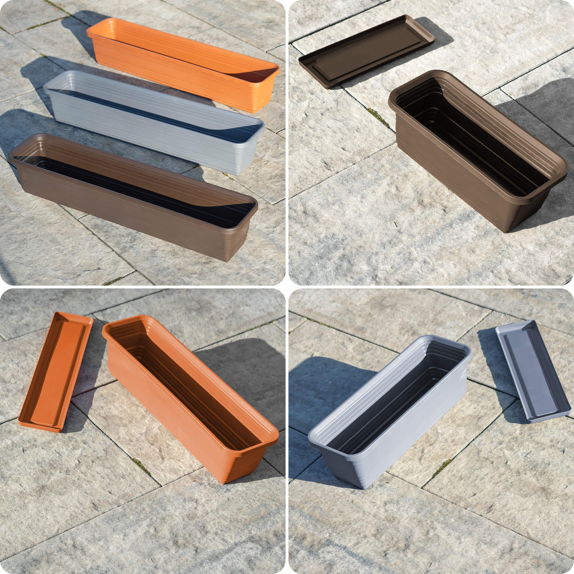 Skrzynka balkonowa z podstawką Paulin 80cm terrakota