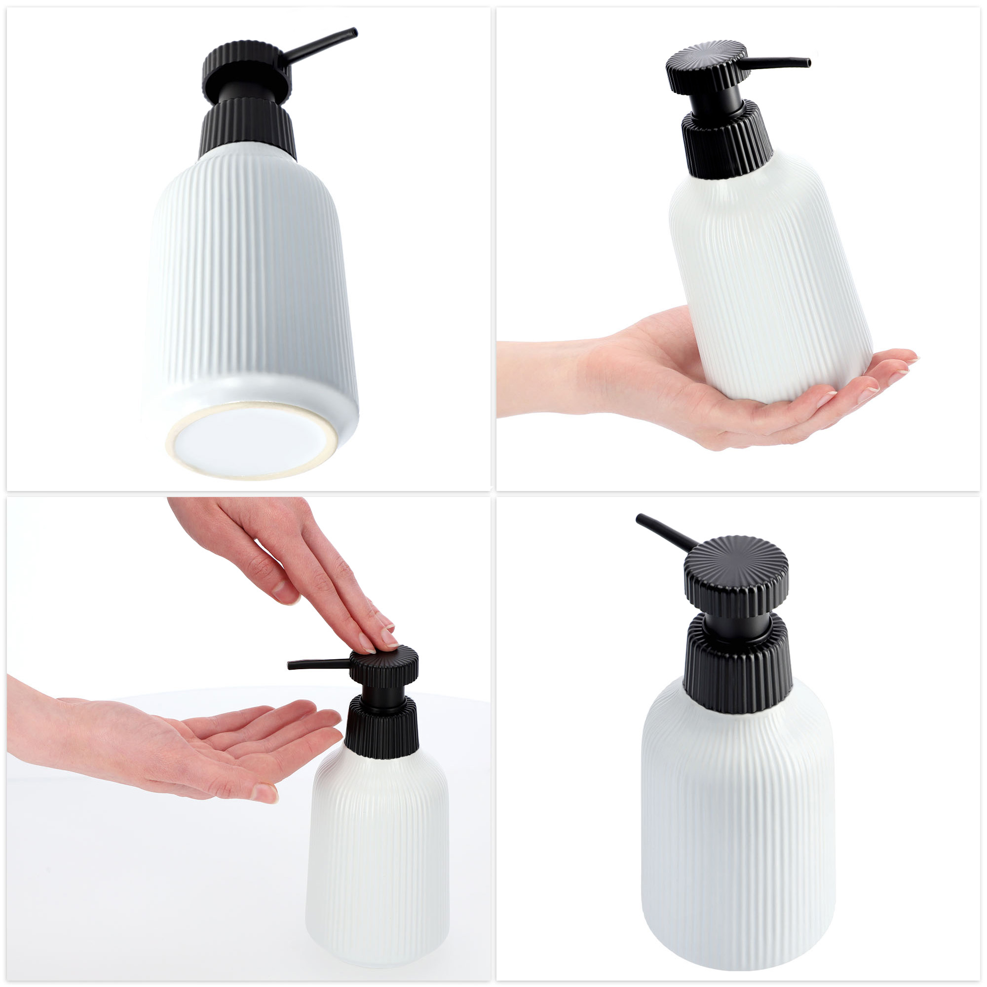 Zestaw łazienkowy Mataro szczotka do WC + dozownik na mydło, biały