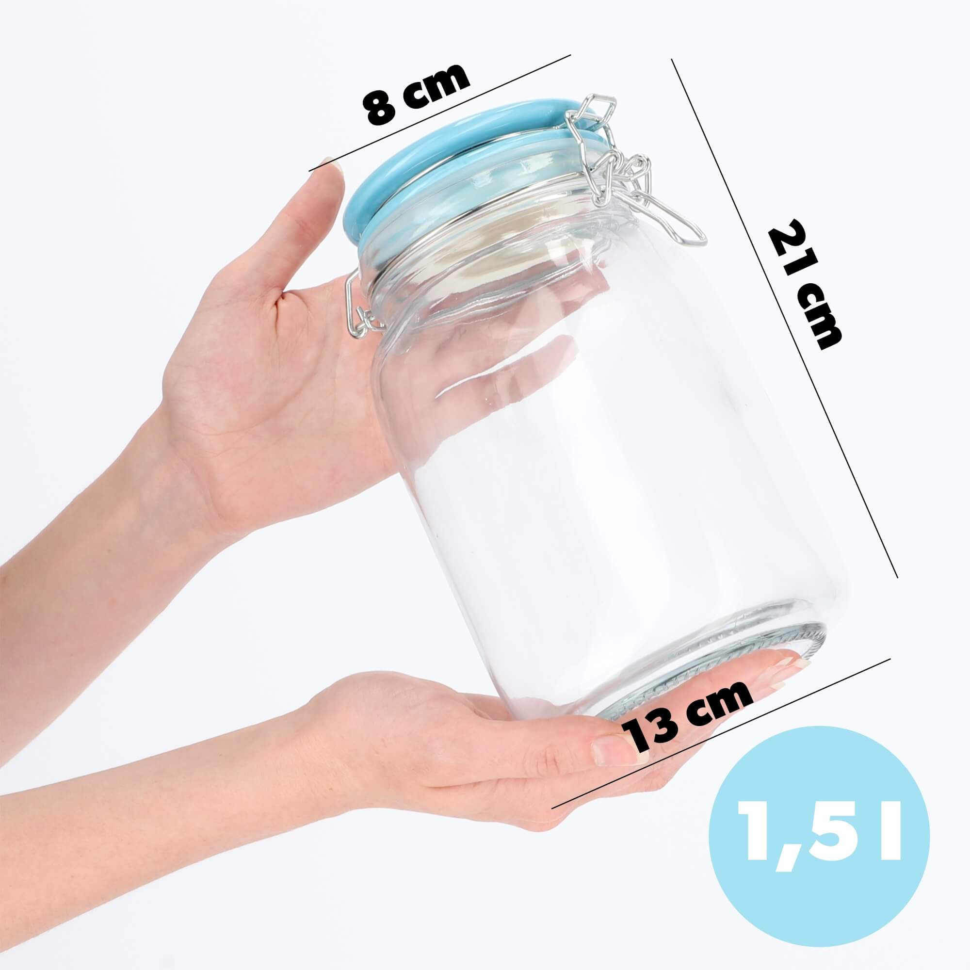 Słoik hermetyczny z ceramiczną pokrywą 1.5L niebieski