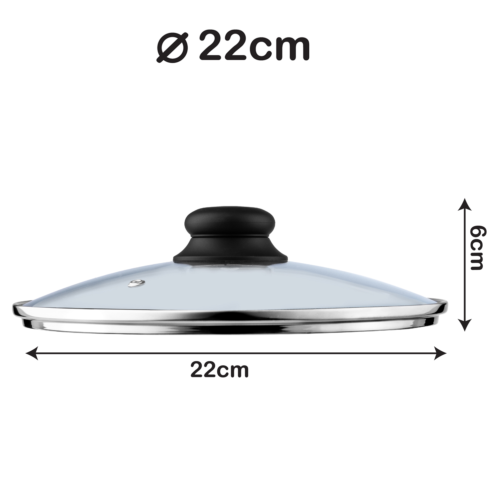 Pokrywa Tolfa z czarnym sylikonowym uchwytem, 22 cm