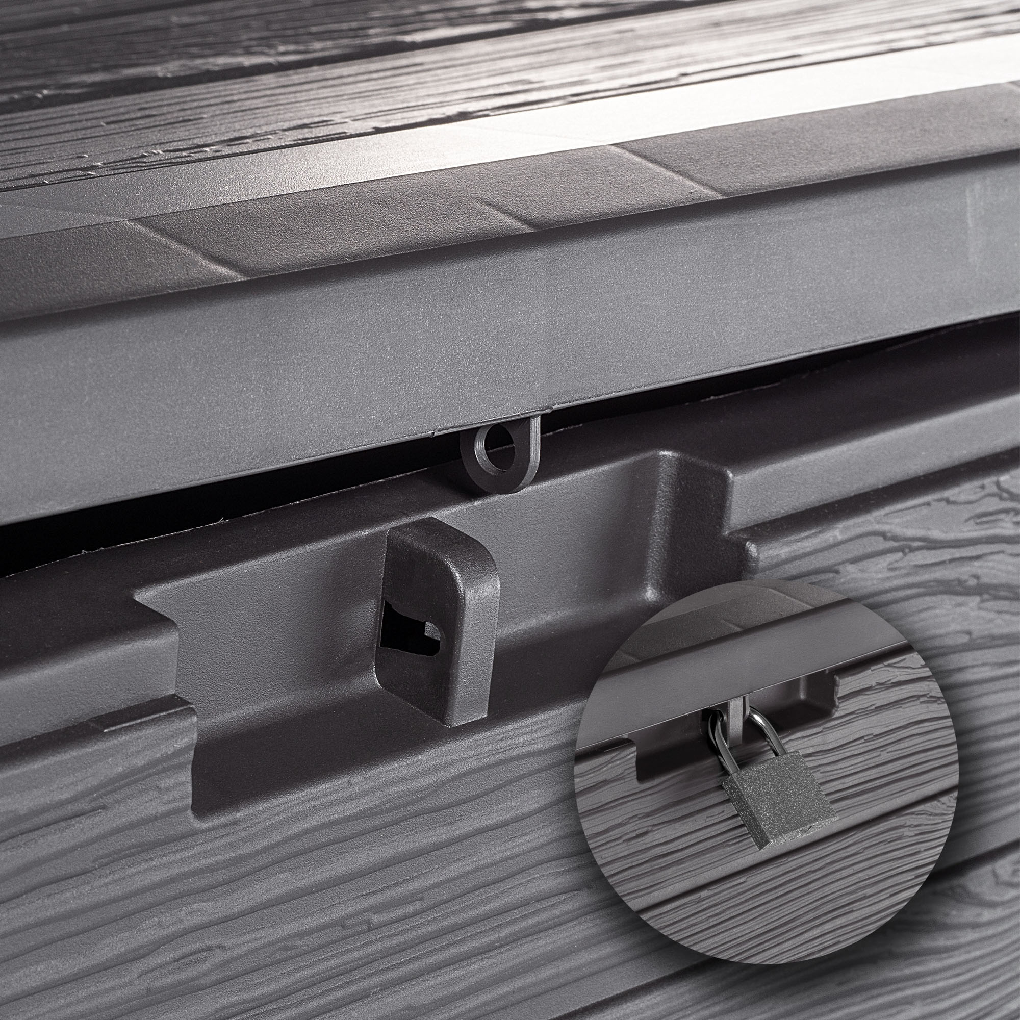 Skrzynia ogrodowa Grewena 140L, ciemny brąz