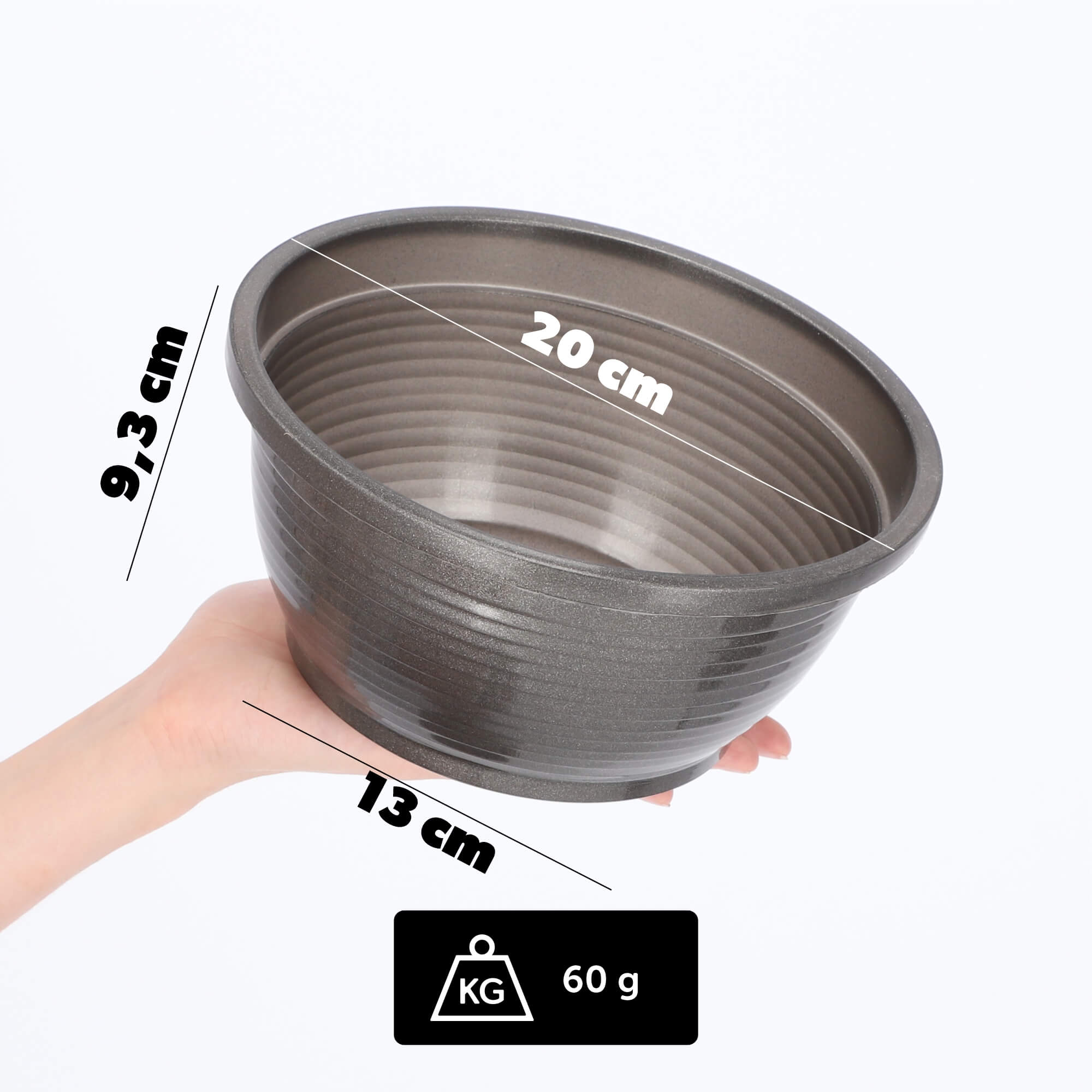 Misa cmentarna na kwiaty Verna 9 x 20 cm, grafit