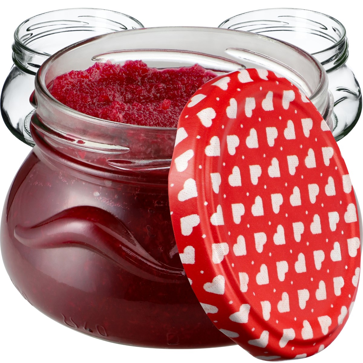 Słoiki na przetwory Raja 300ml 50szt 82mm + wieczka "Serca"