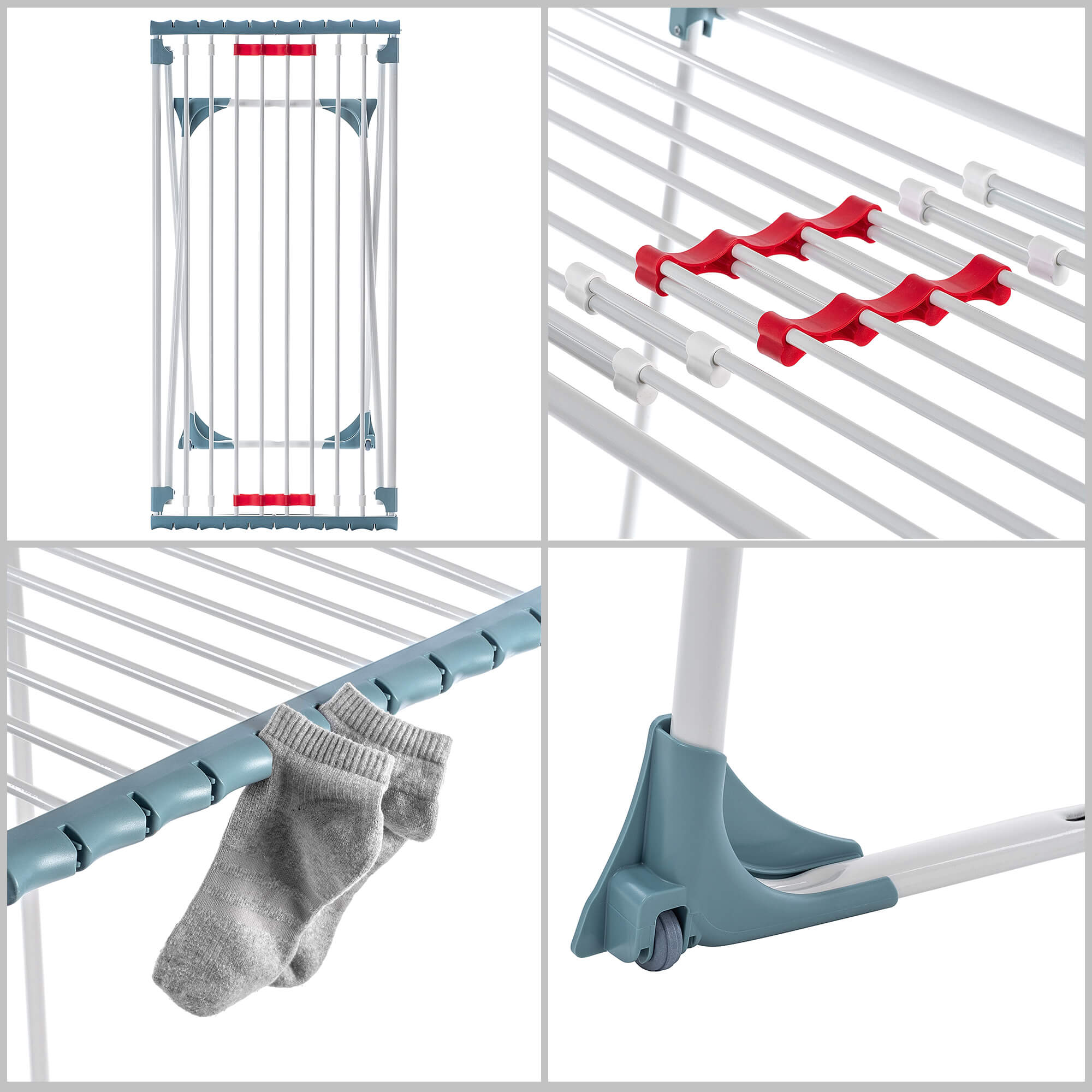 Suszarka na pranie teleskopowa Nissila 110-203cm, zielona