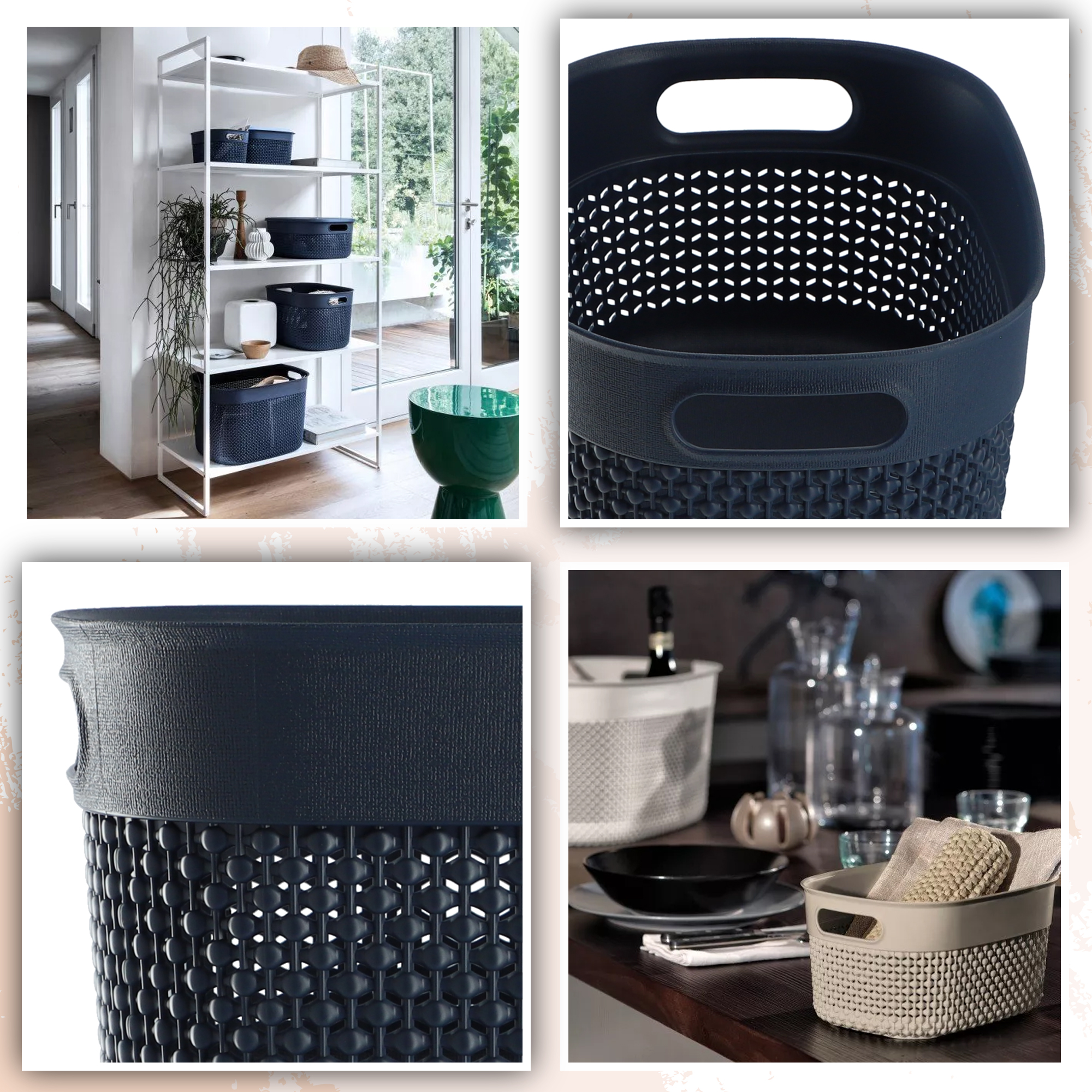 Koszyk prostokątny 3,5L Curver Filo Recycled, granatowy