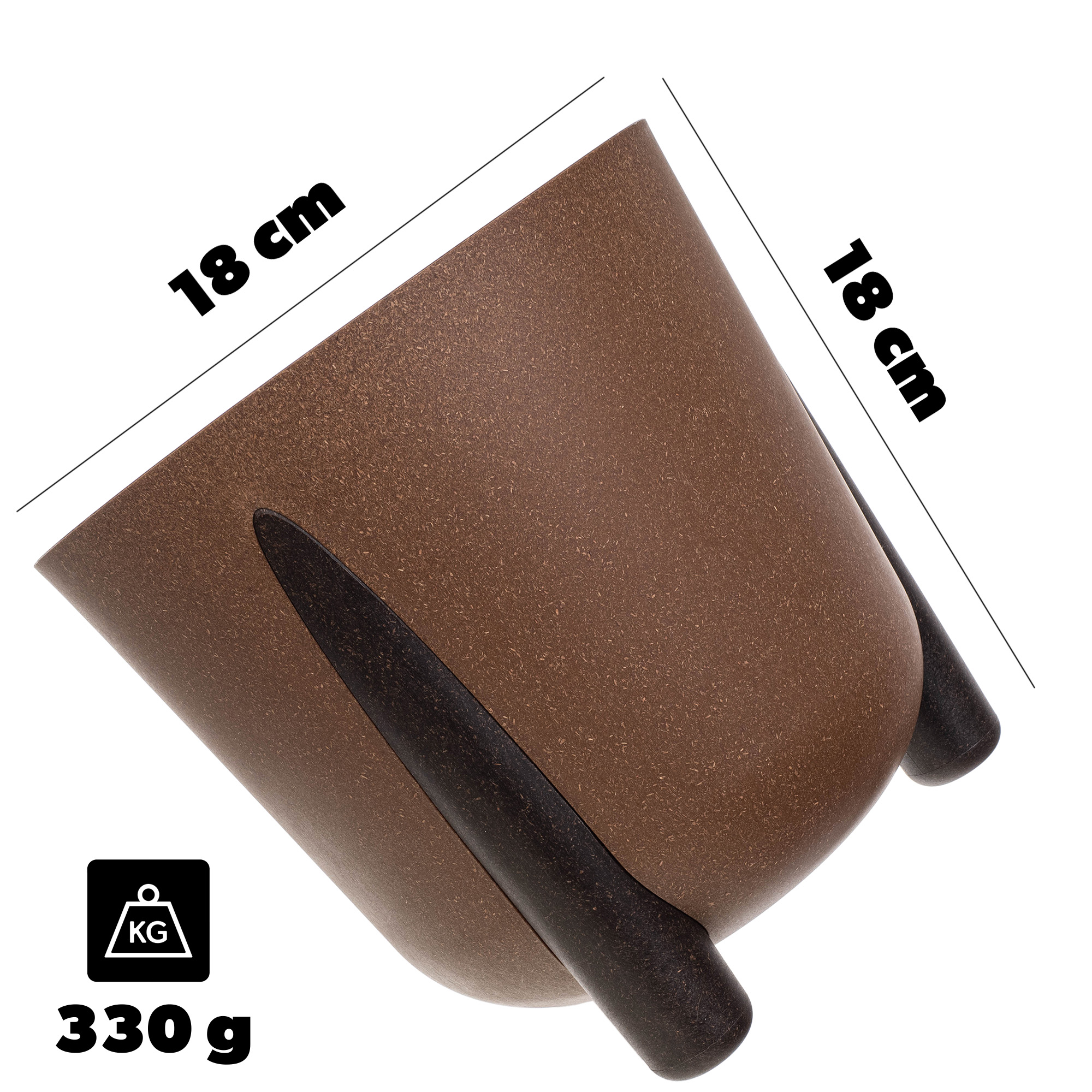Doniczka osłonka Nauze 18cm brązowa