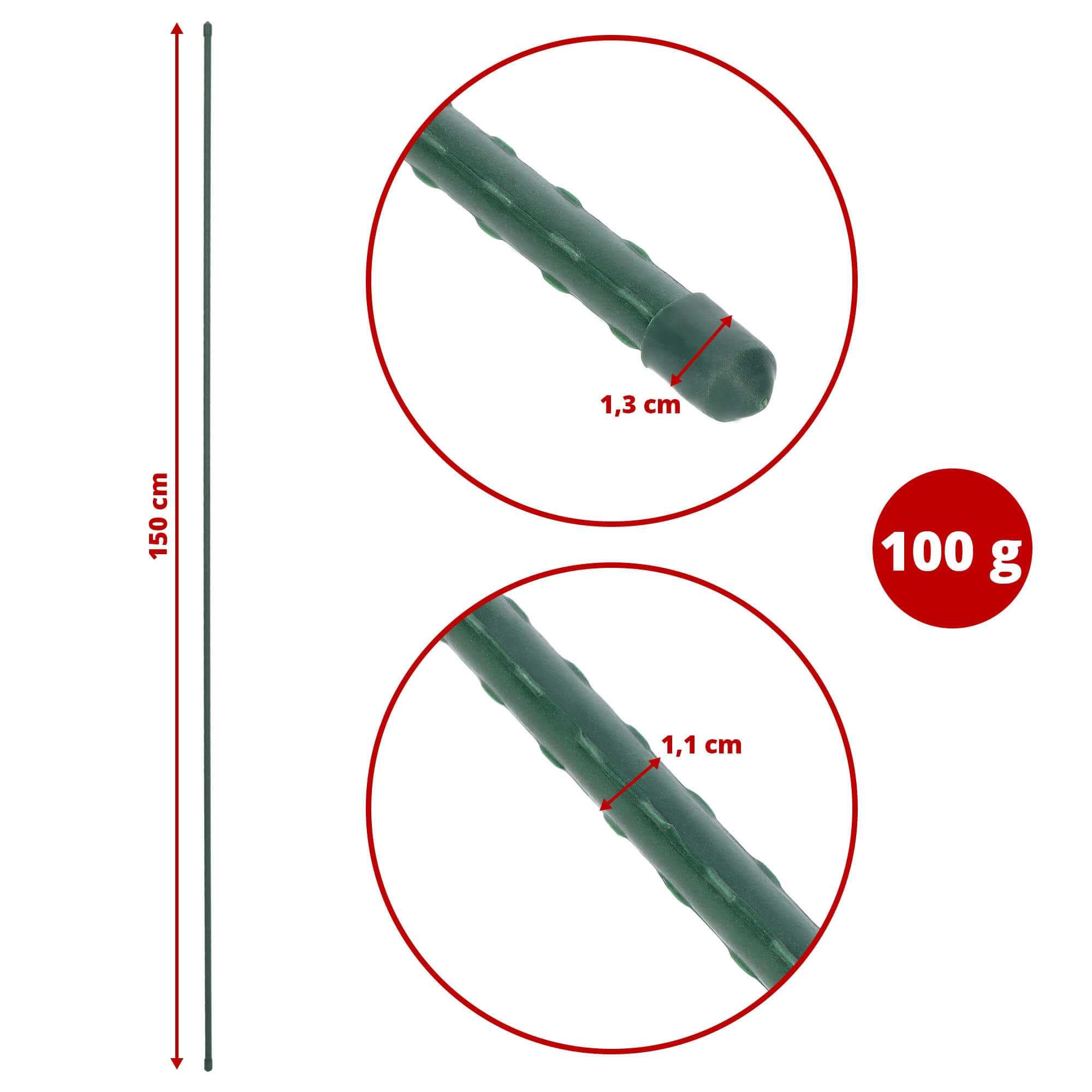 Podpora do roślin 150 + 180 cm 20 szt.