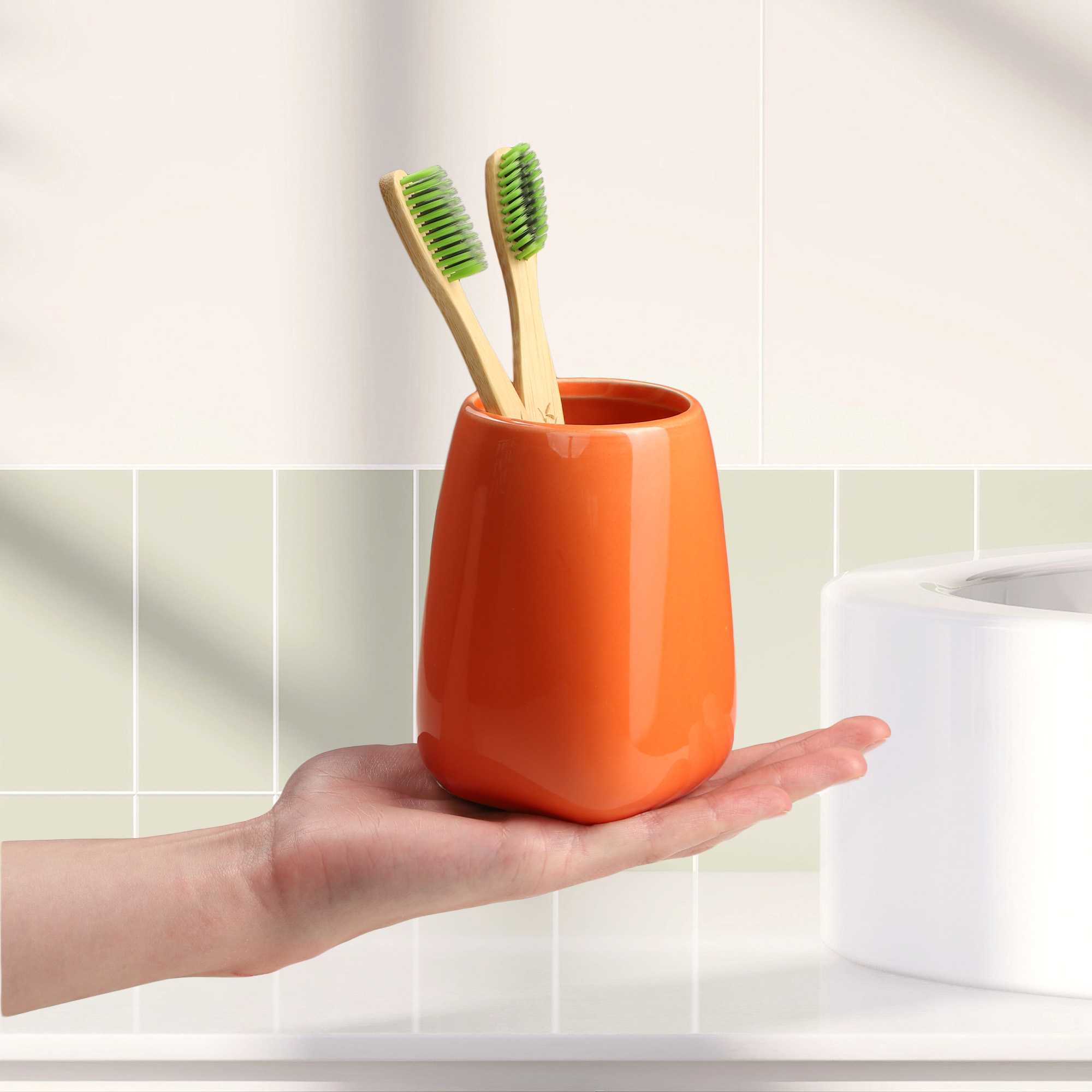 Kubek łazienkowy Ivo, pomarańczowy