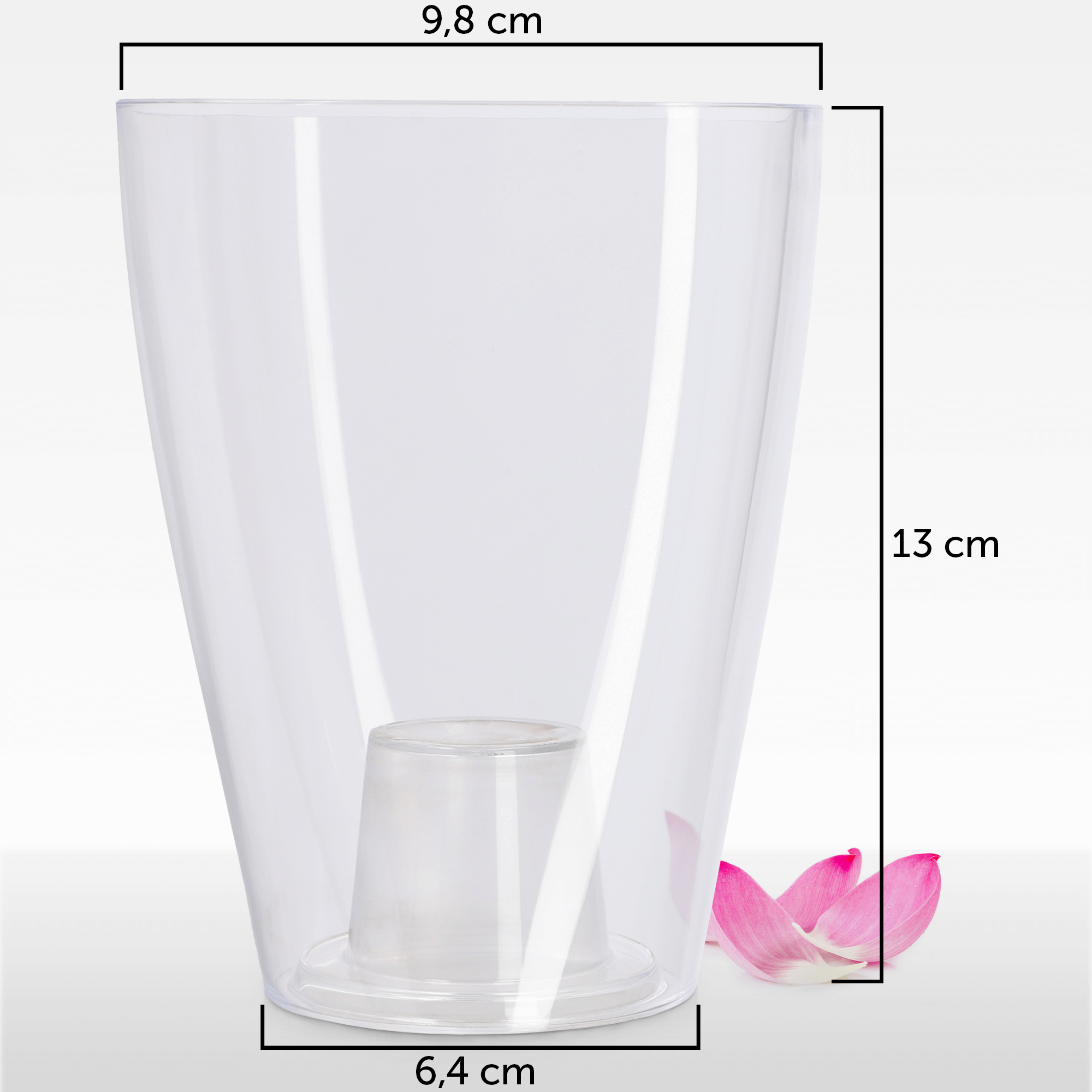 Doniczka kwadratowa Menfi 9 cm, bezbarwna
