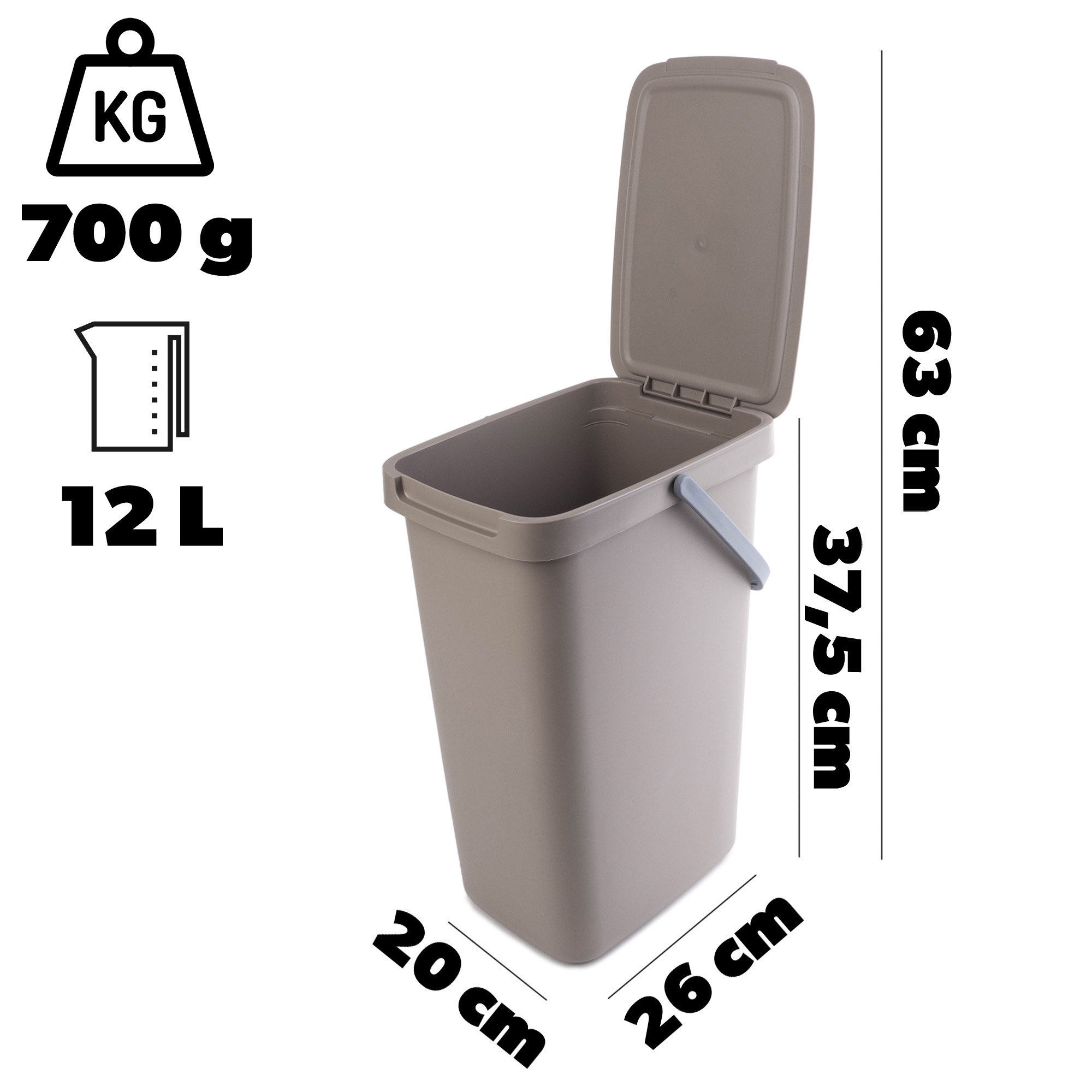 Kosz na śmieci Salans jasny brąz 12L