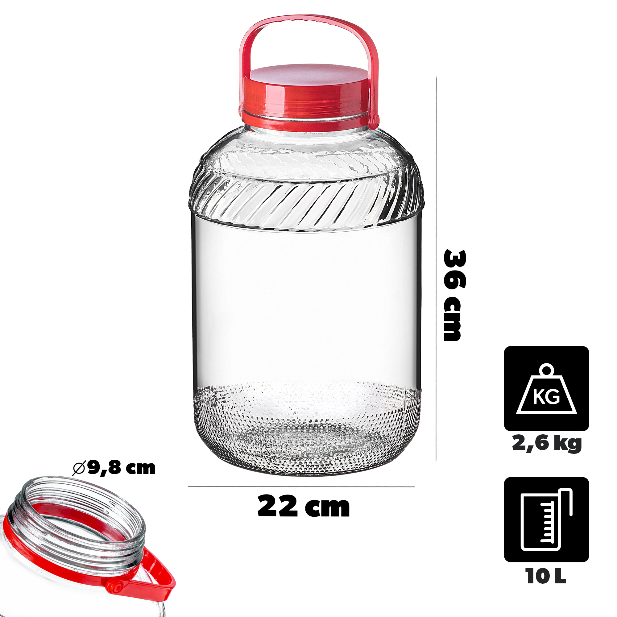 Słój do kiszenia ogórków Rora 10L