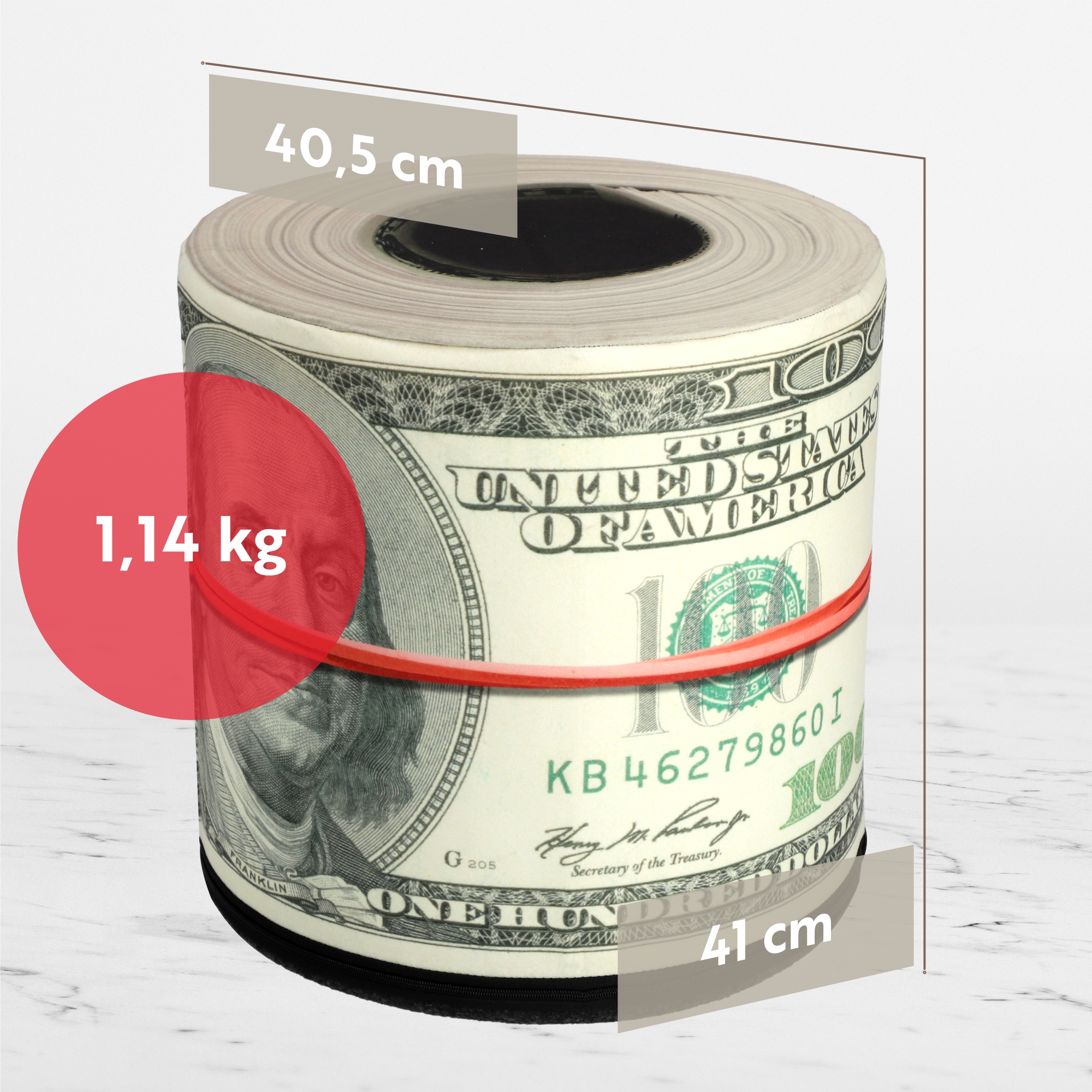 Pufa dekoracyjna Fasano „Dollars" 41 x 40 cm