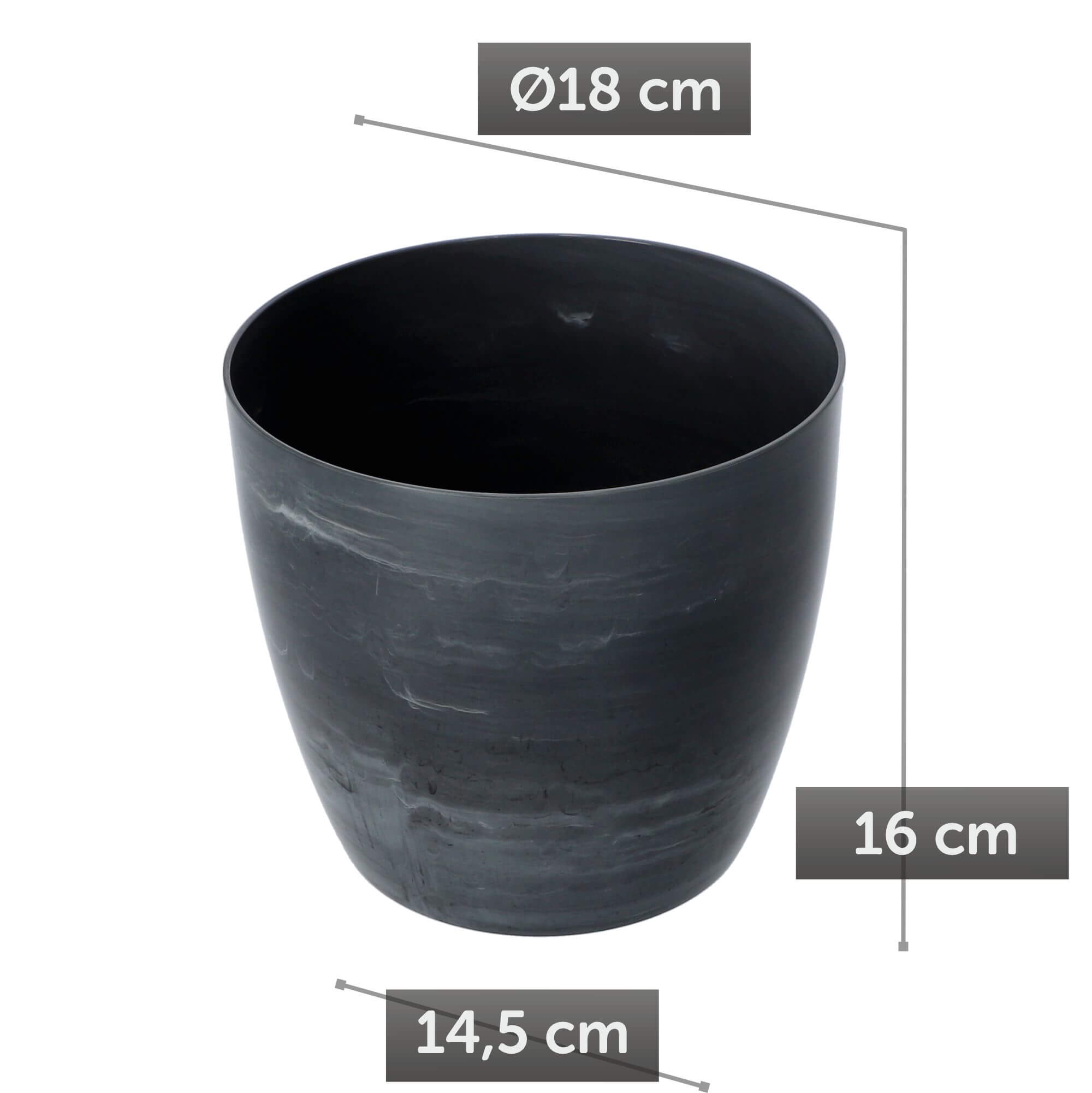 Doniczka na kwiaty Agen 18 cm, szary marmur