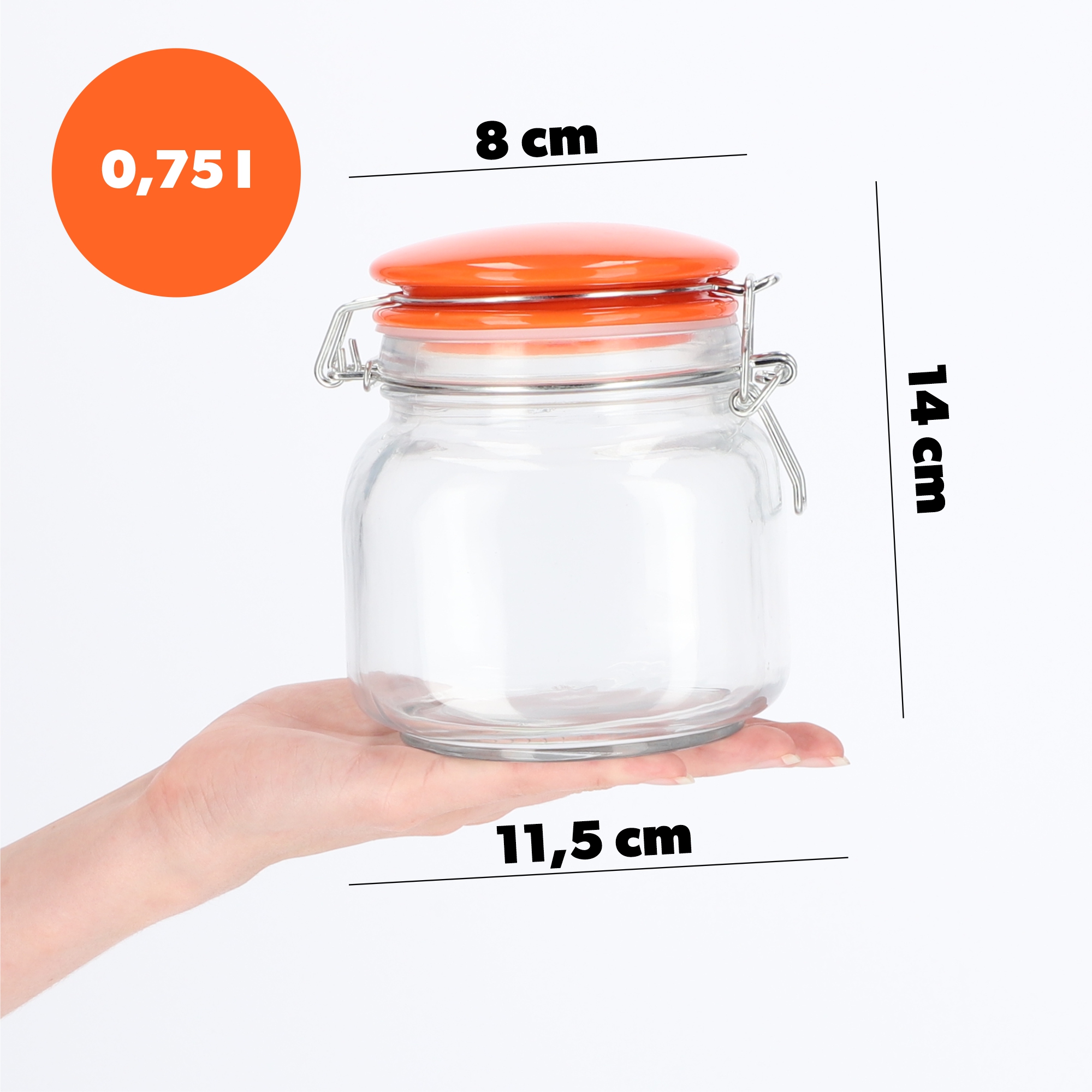 Słój hermetyczny z ceramiczną pokrywą 0.75L