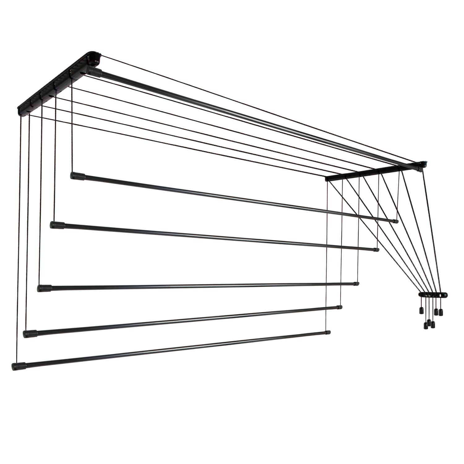 Suszarka sufitowa na pranie Melun 160 cm 6 prętów czarna