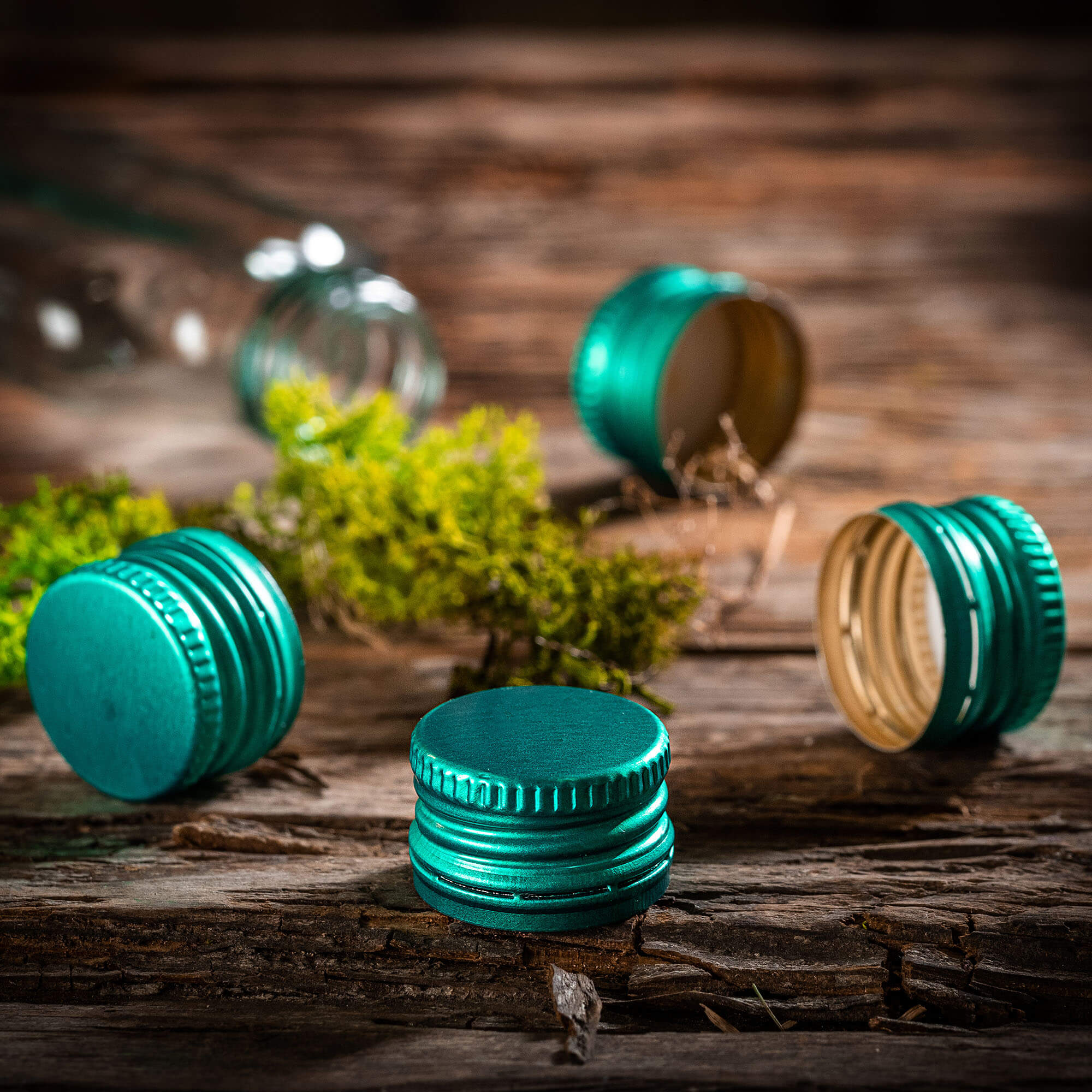 Aluminiowa zakrętka do butelek Annot fi 28mm zielona 10 szt.