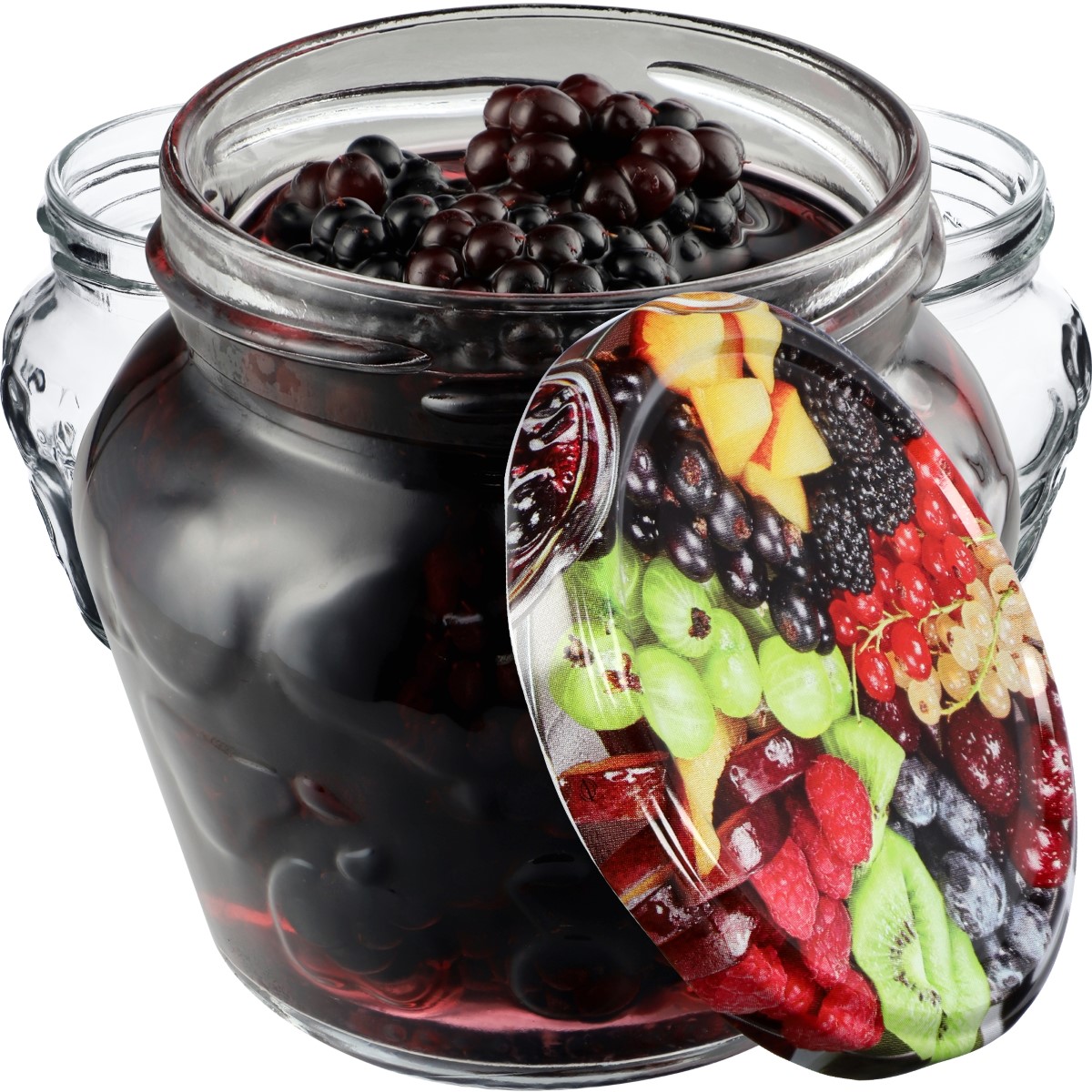 Słoiki Kemi 200ml 20szt 66mm + wieczka "Owoce"