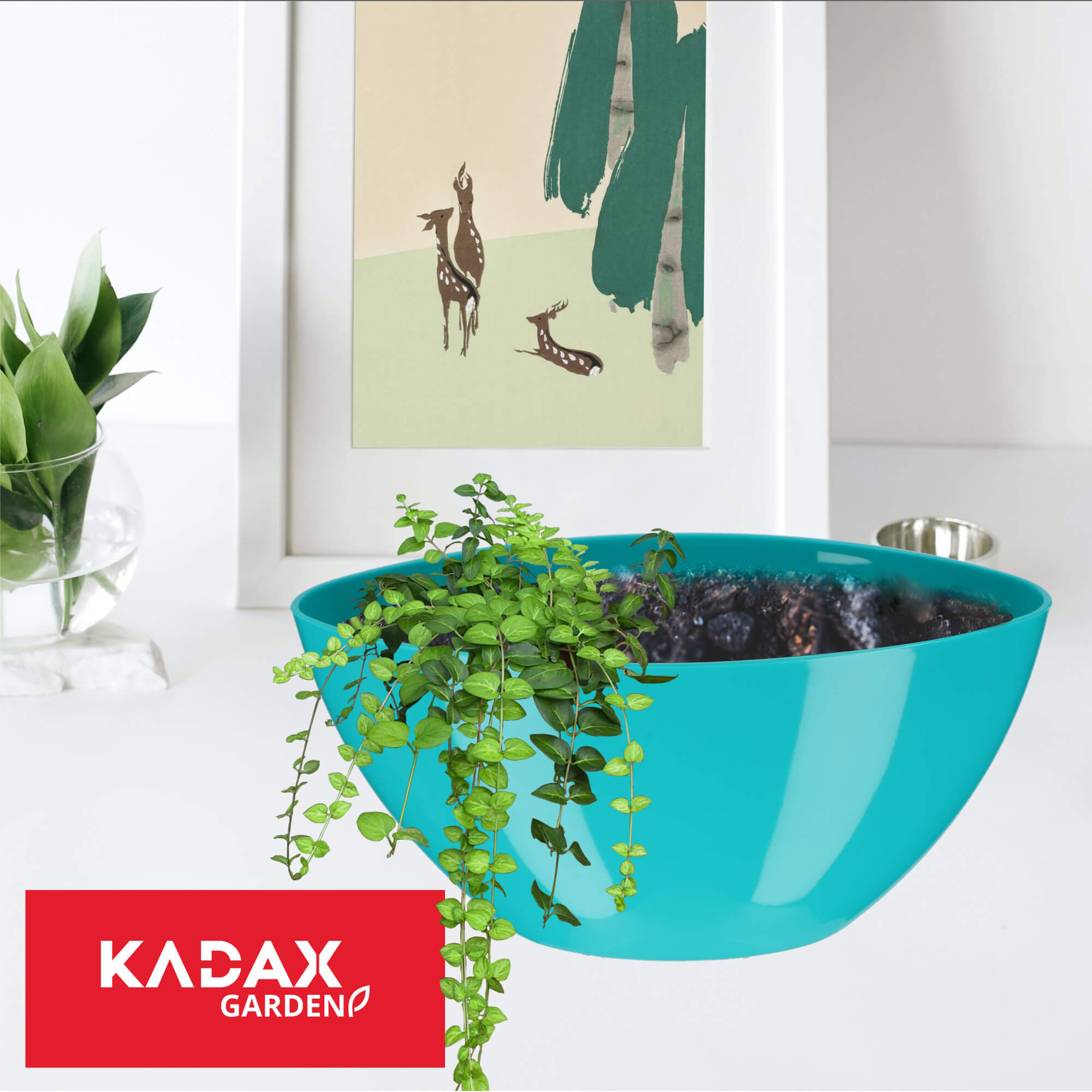 Doniczka na kwiaty Ptuj owalna 30 cm, turkusowa