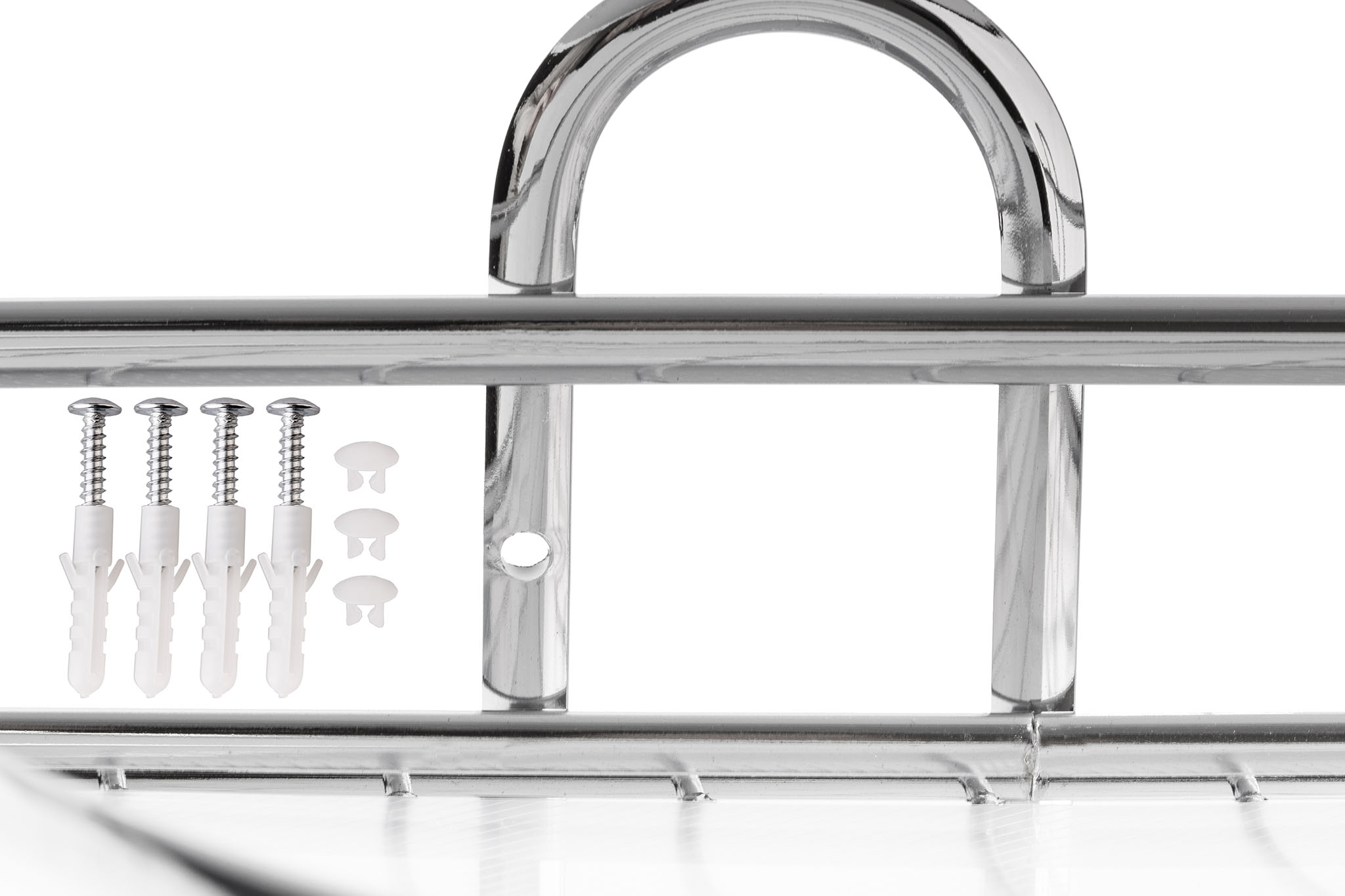 Półka łazienkowa narożna Kobuk 1-poziomowa srebrna