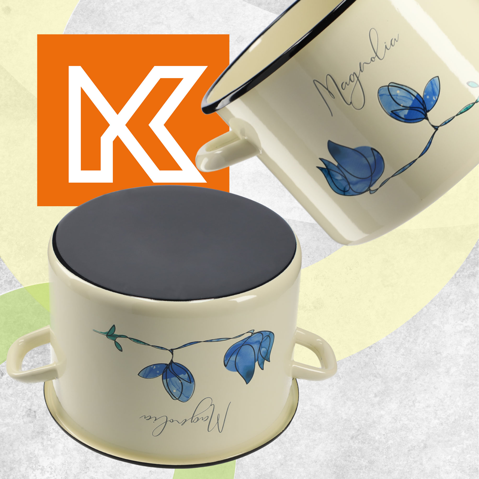 Garnek Emaliowany Luca 7L, magnolia