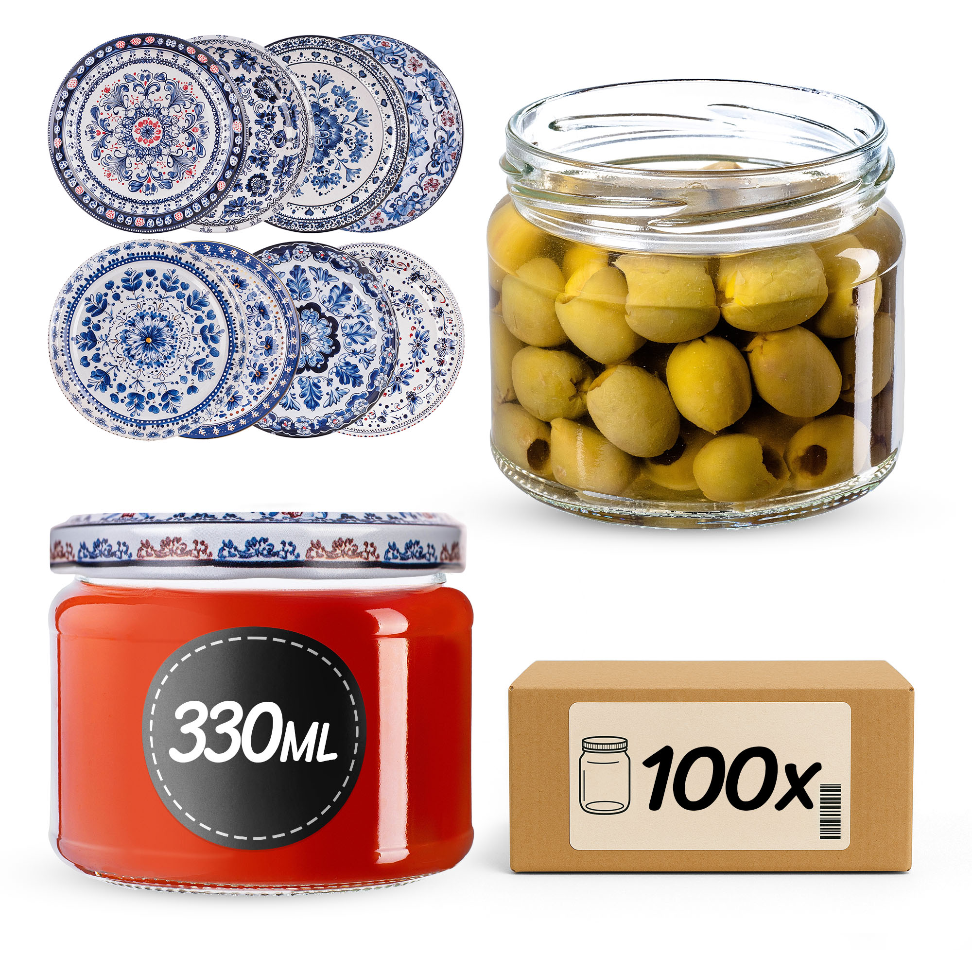 Słoiki na przetwory Sonka 330ml fi82mm 100szt + wieczko Bolesławiec