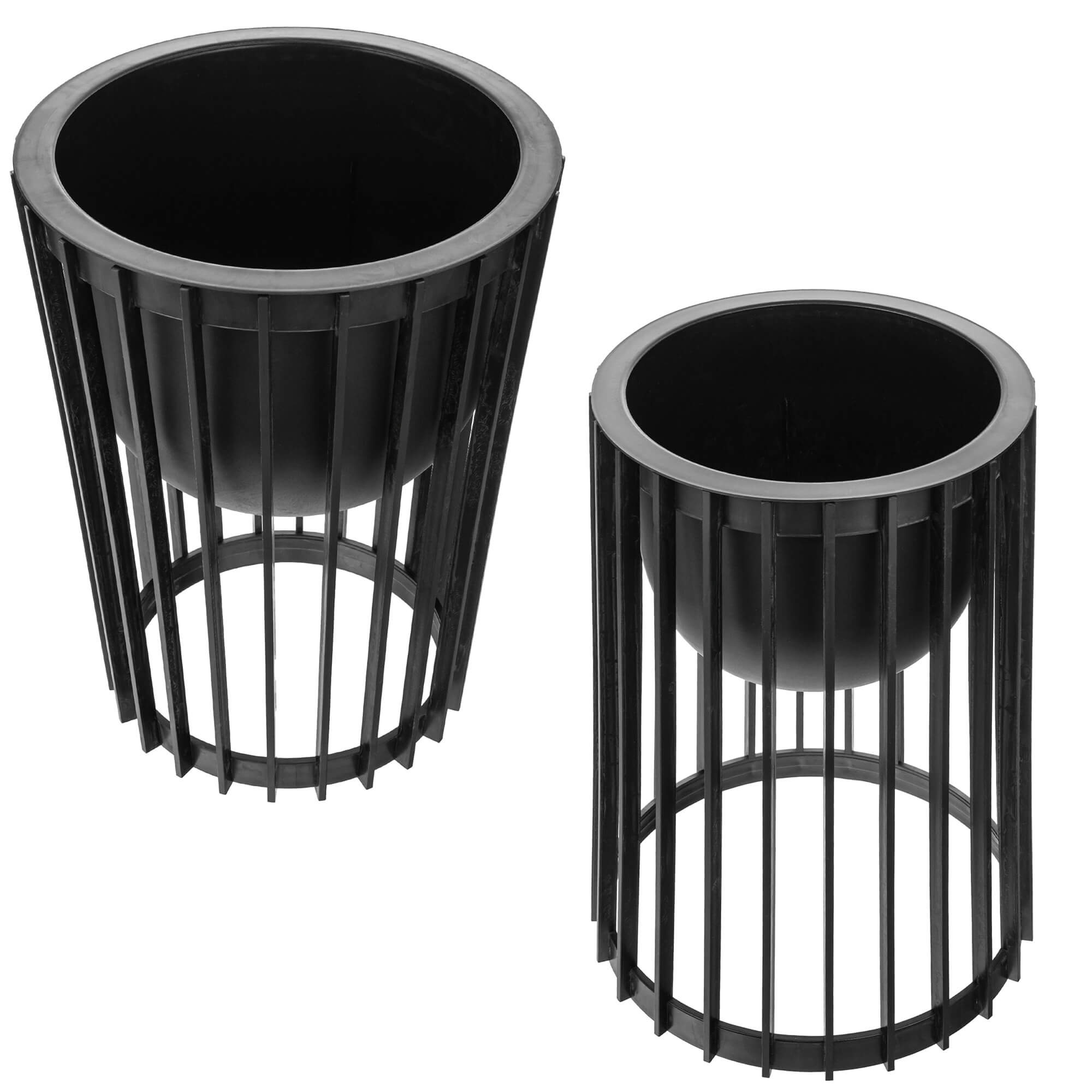 Kwietnik dwustronny Aytre 54 cm czarny + 2 wkłady