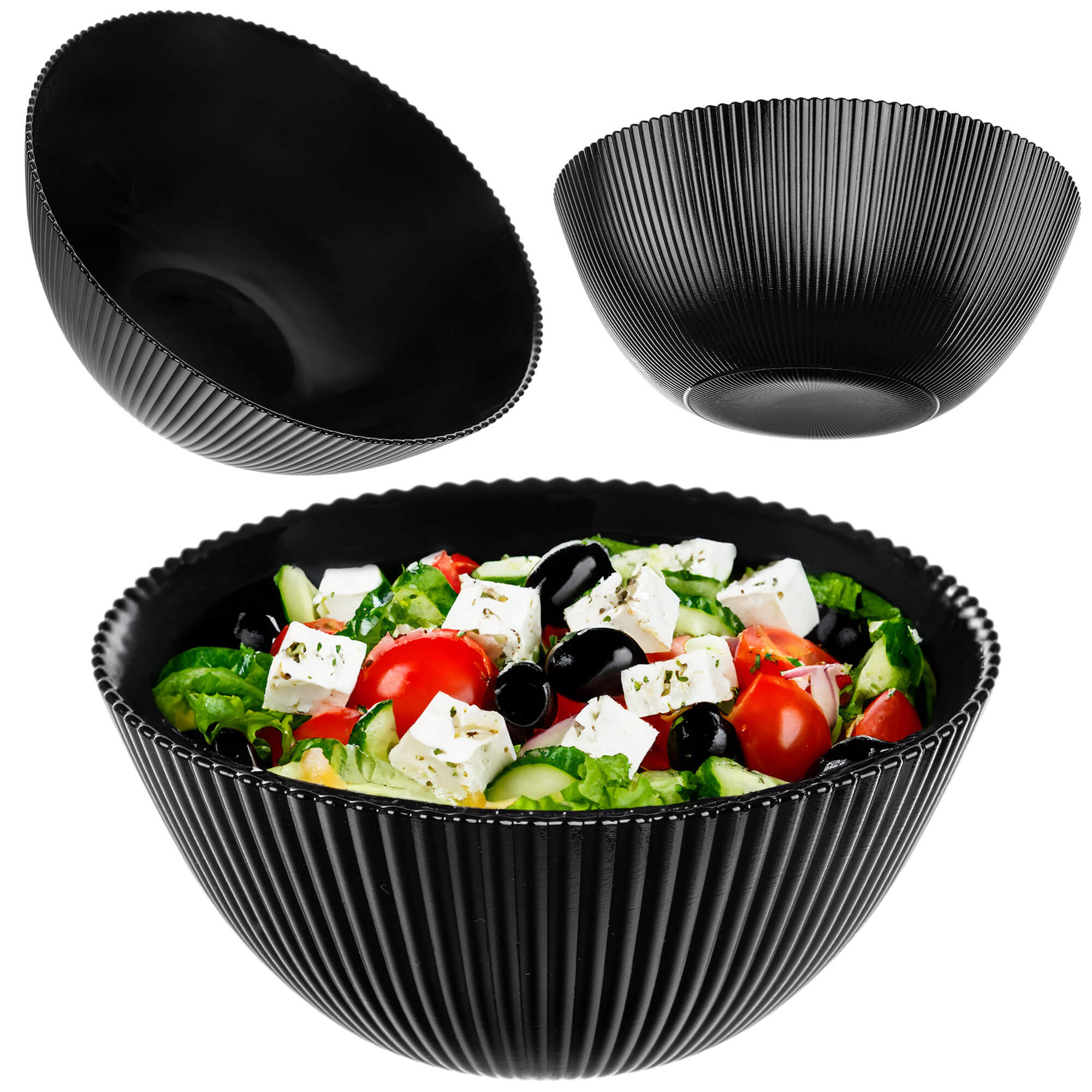 Salaterka szklana Regno 20.3 cm czarna 1 szt.