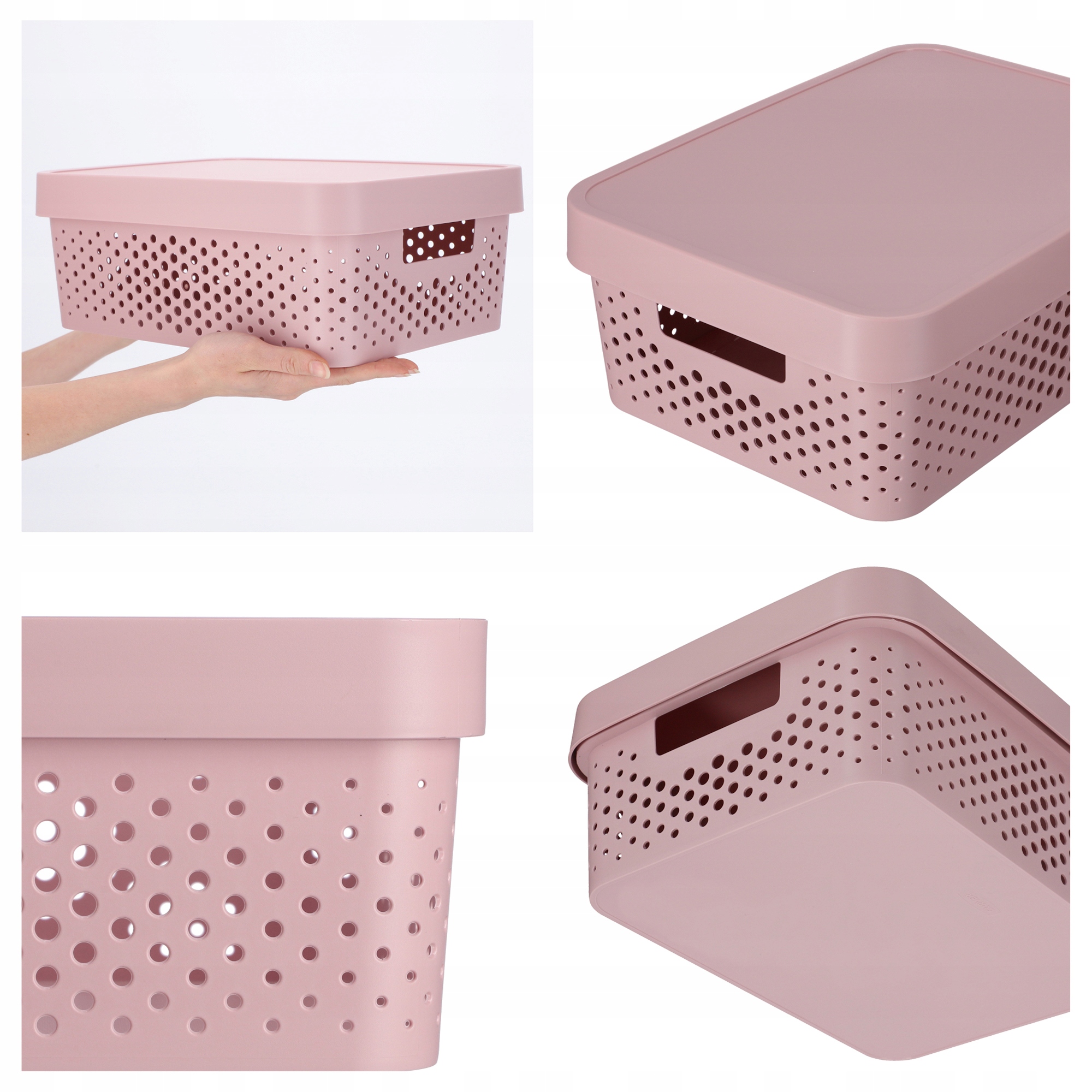 Pojemniki do przechowywania Curver Infinity 4,5 + 11 + 17L, różowe