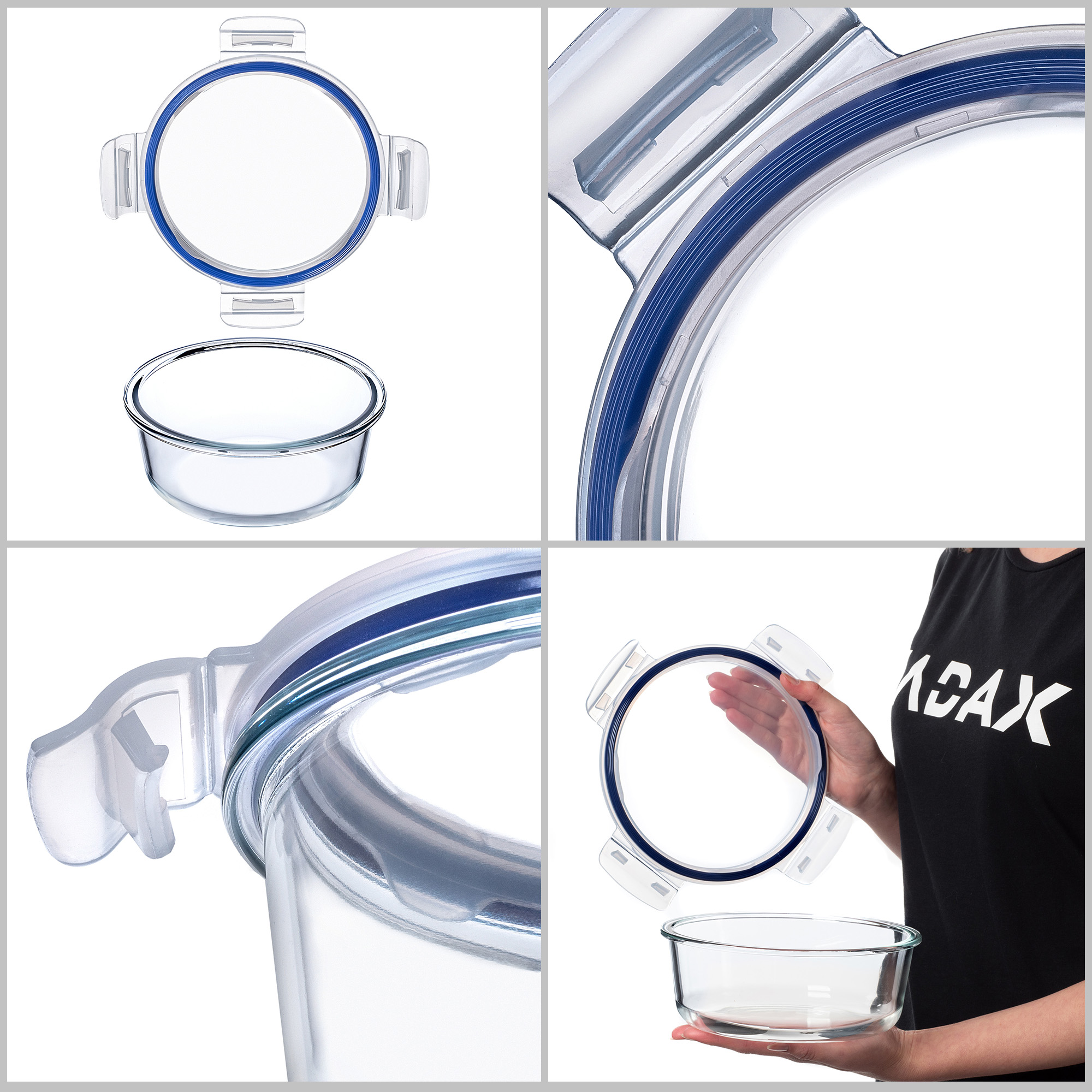 Szklany pojemnik na żywność Athie 1300ml okrągły