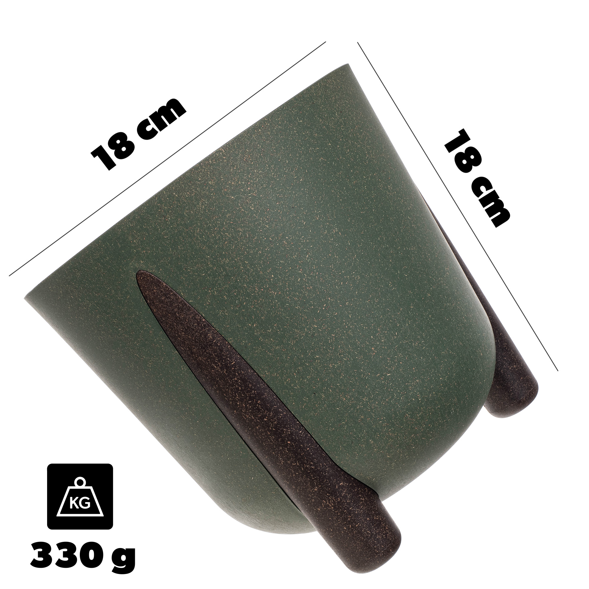 Doniczka osłonka Nauze 18cm zielona