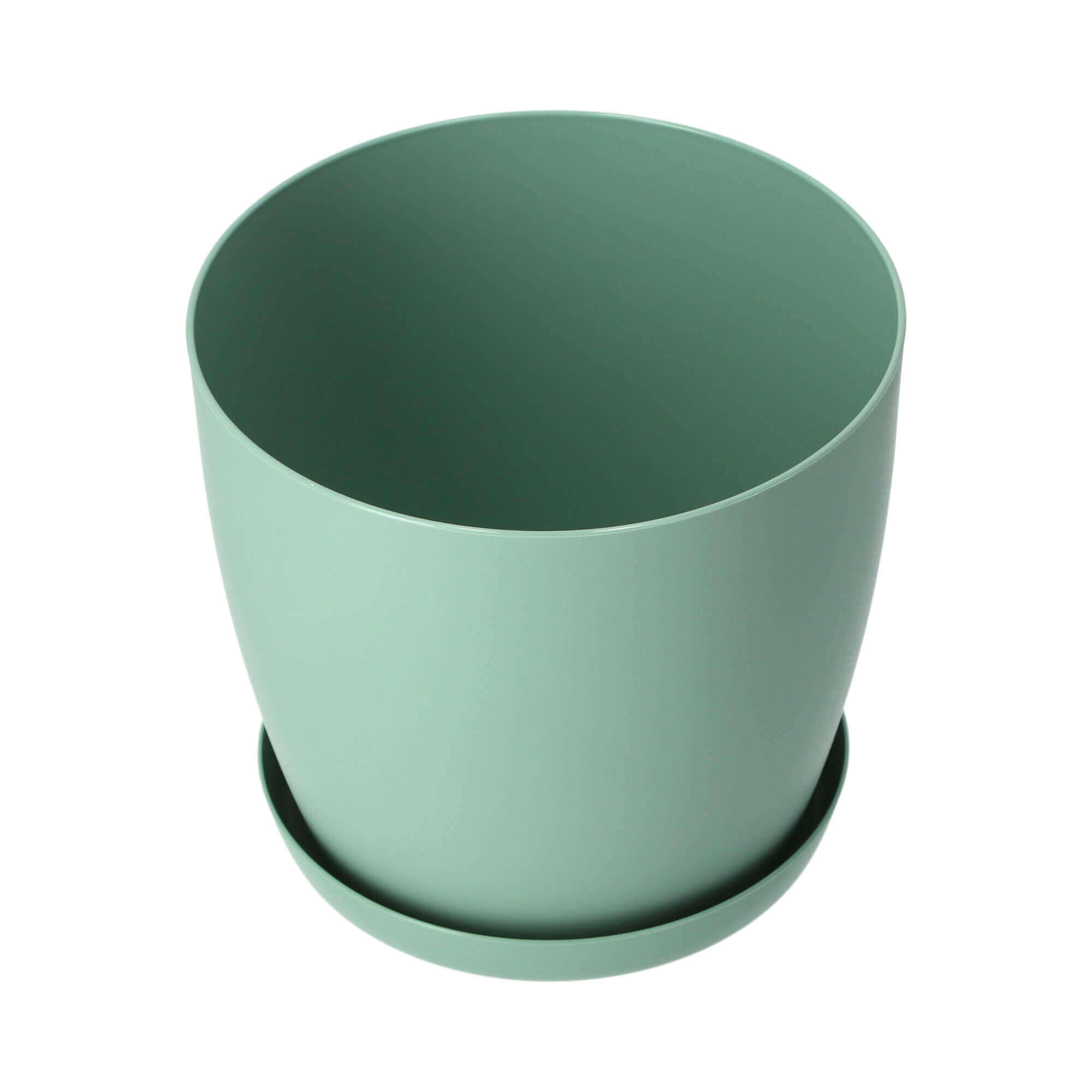 Doniczka Agen z podstawką 14 cm, matowa zielona