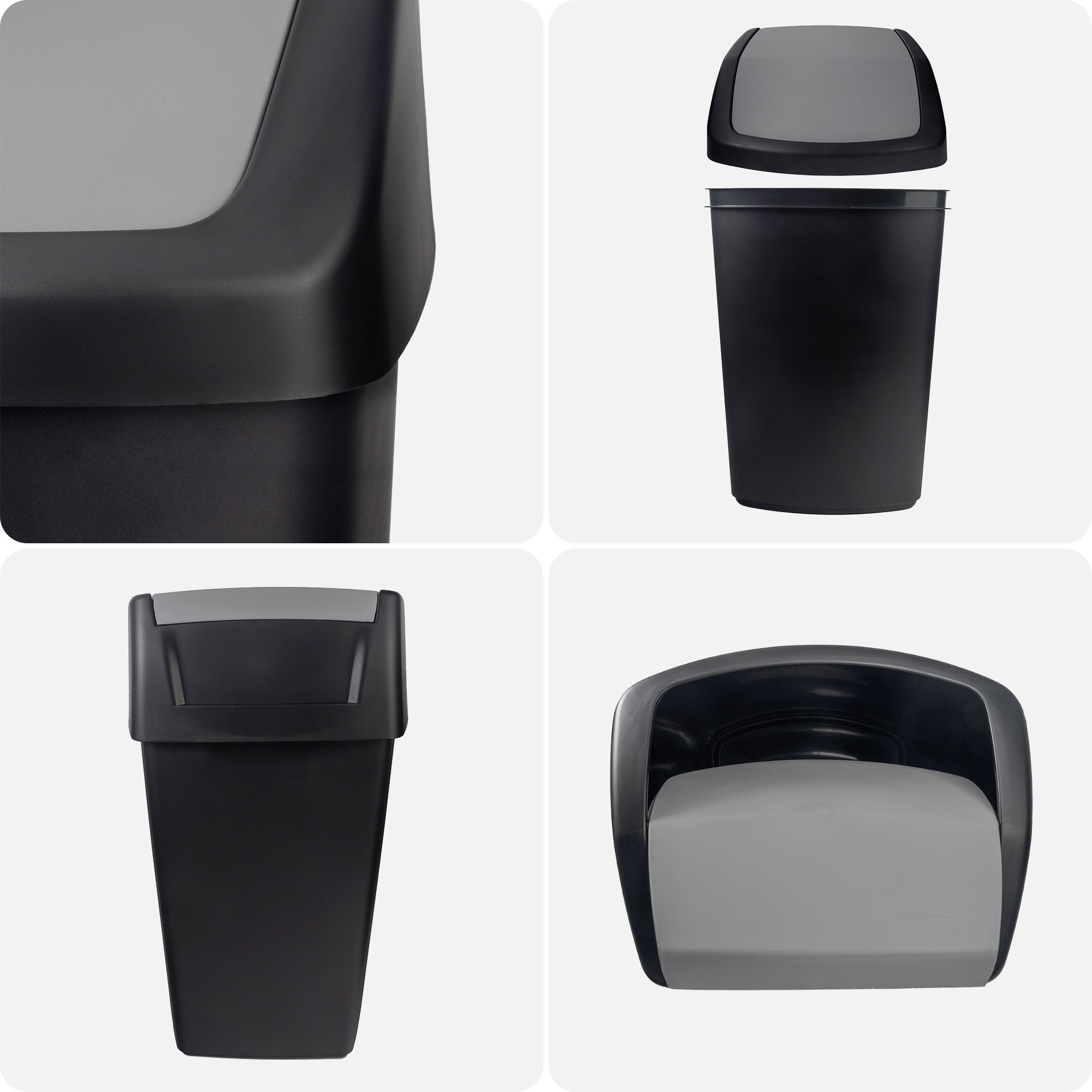 Kosz na śmieci Curver Swing Top czarny 10L