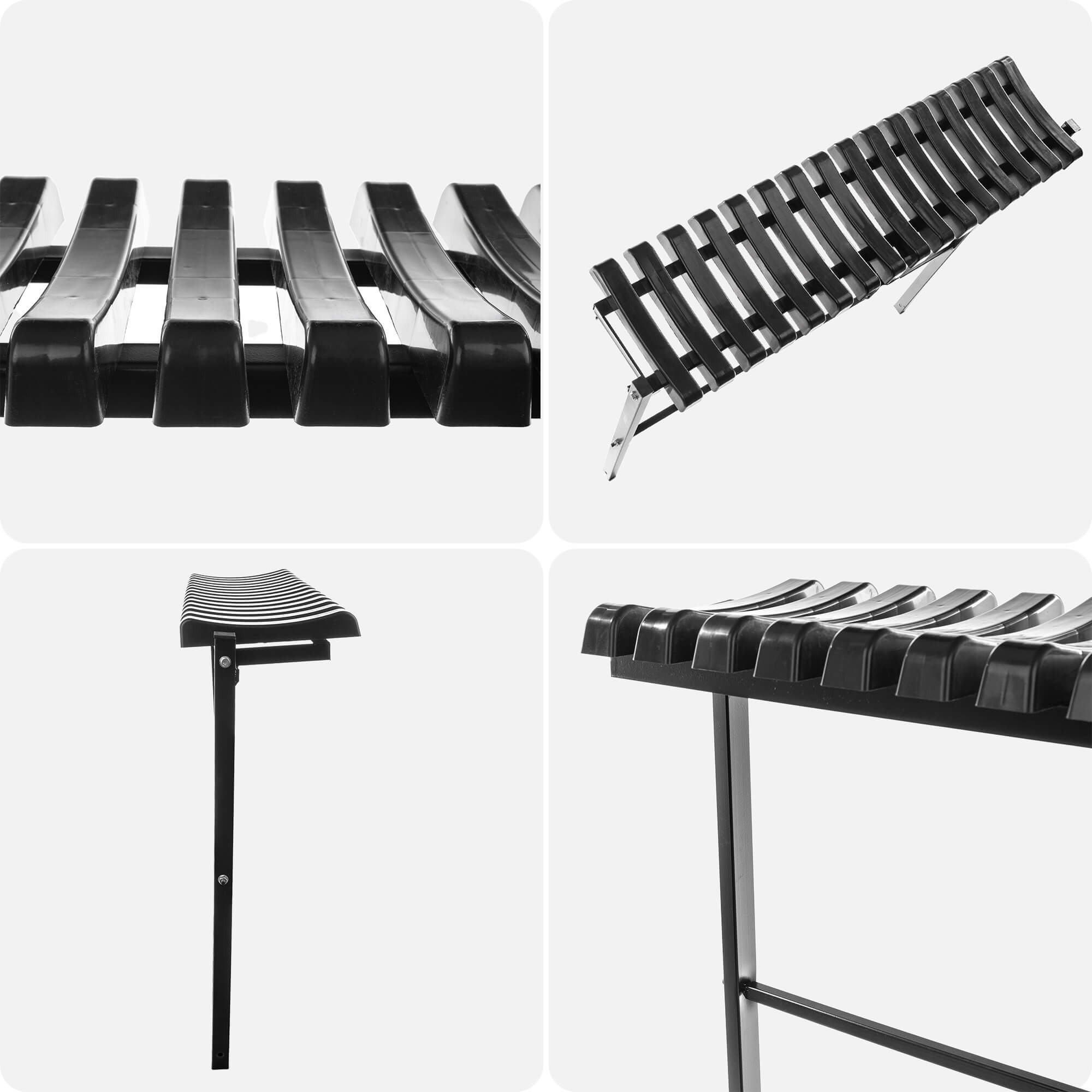 Ławka cmentarna składana Vernon 77x100cm czarna