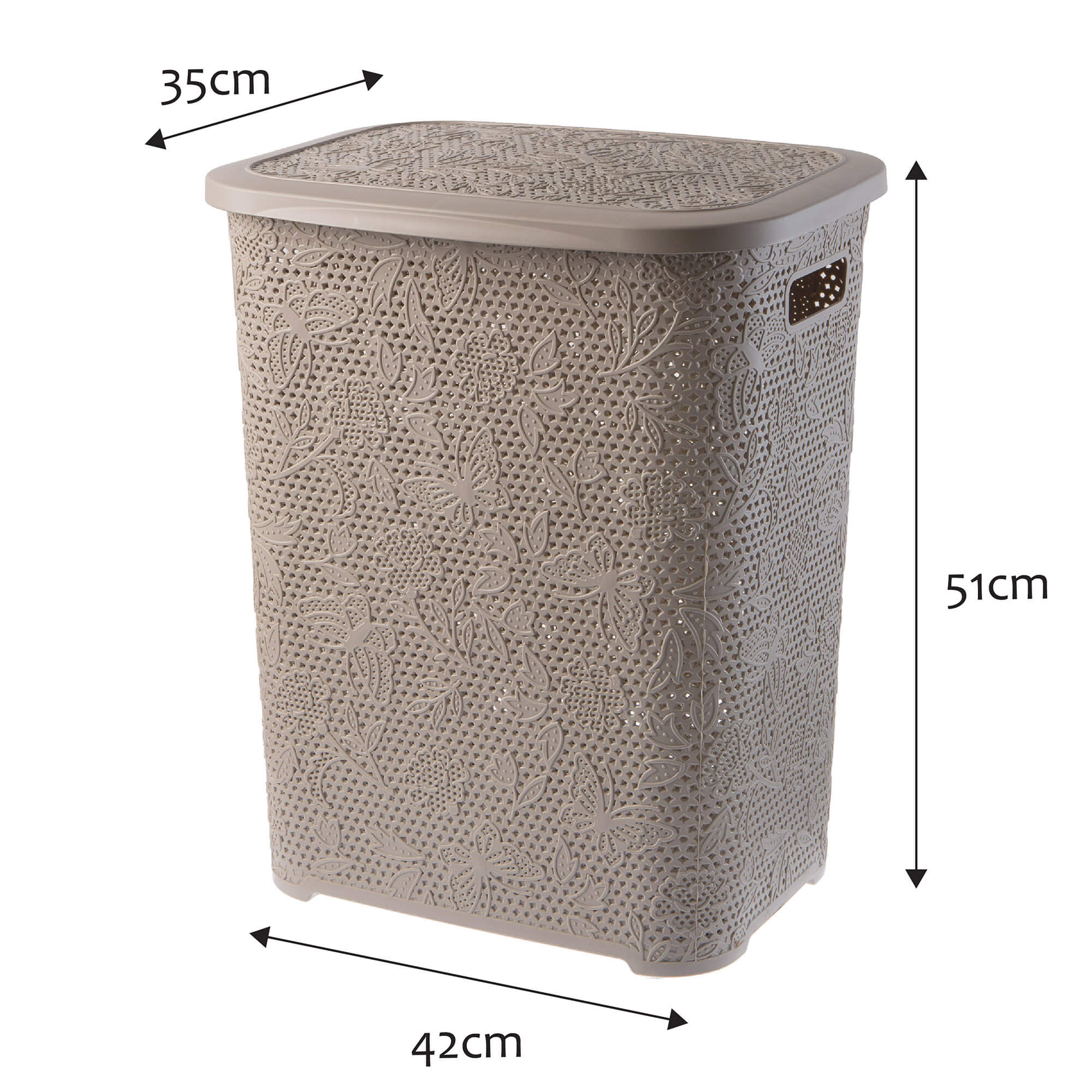 Kosz z pokrywą na bieliznę i ubrania Aglio 55L, beżowy