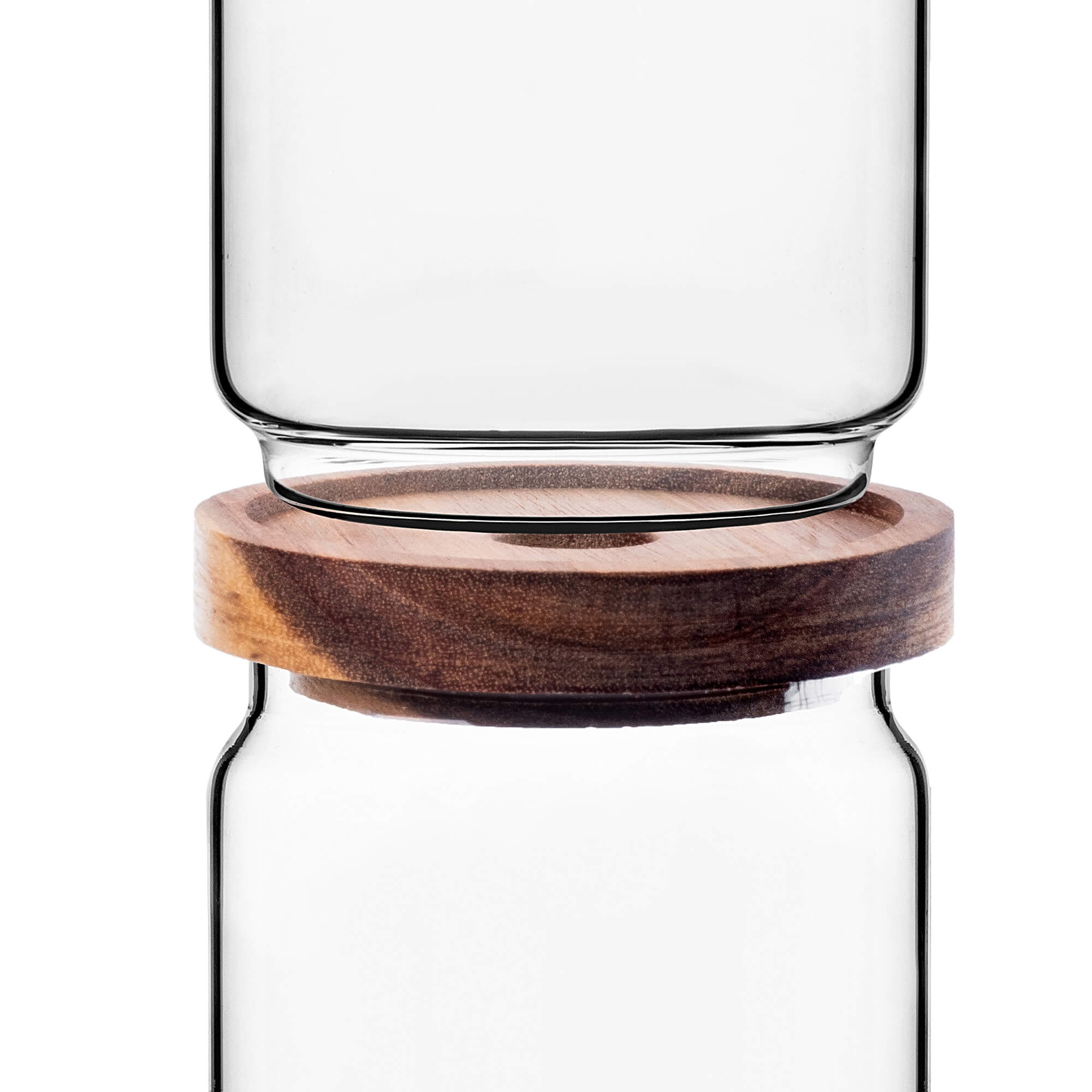 Pojemnik szklany na żywność Rucce z drewnianą pokrywką 750ml