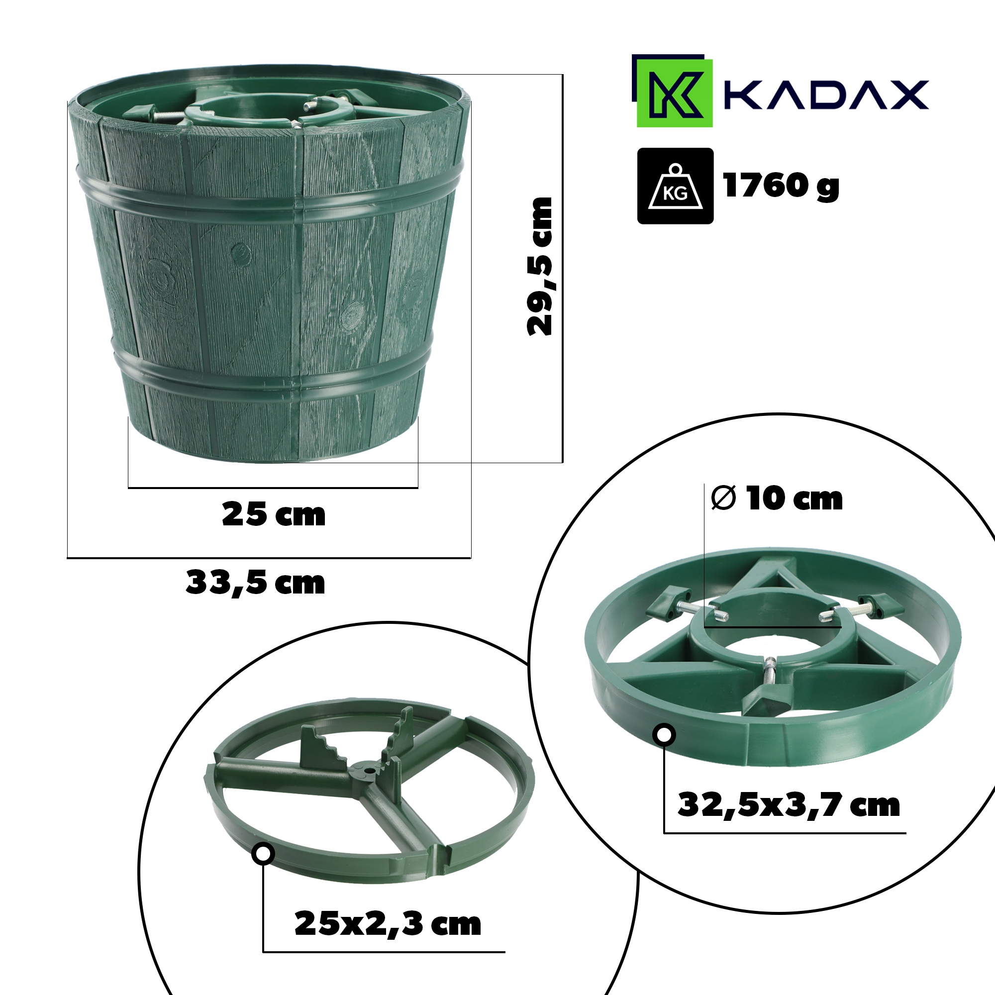 Stojak na choinkę Taden 33cm zielony