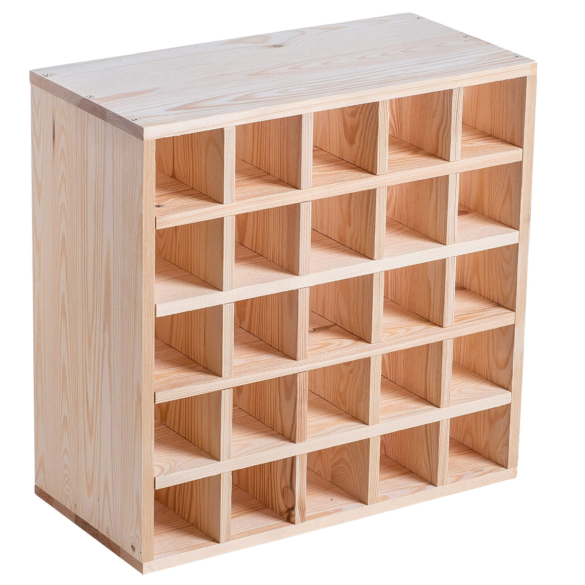 Regał na wino Loreo szachownica drewniany jasny brąz