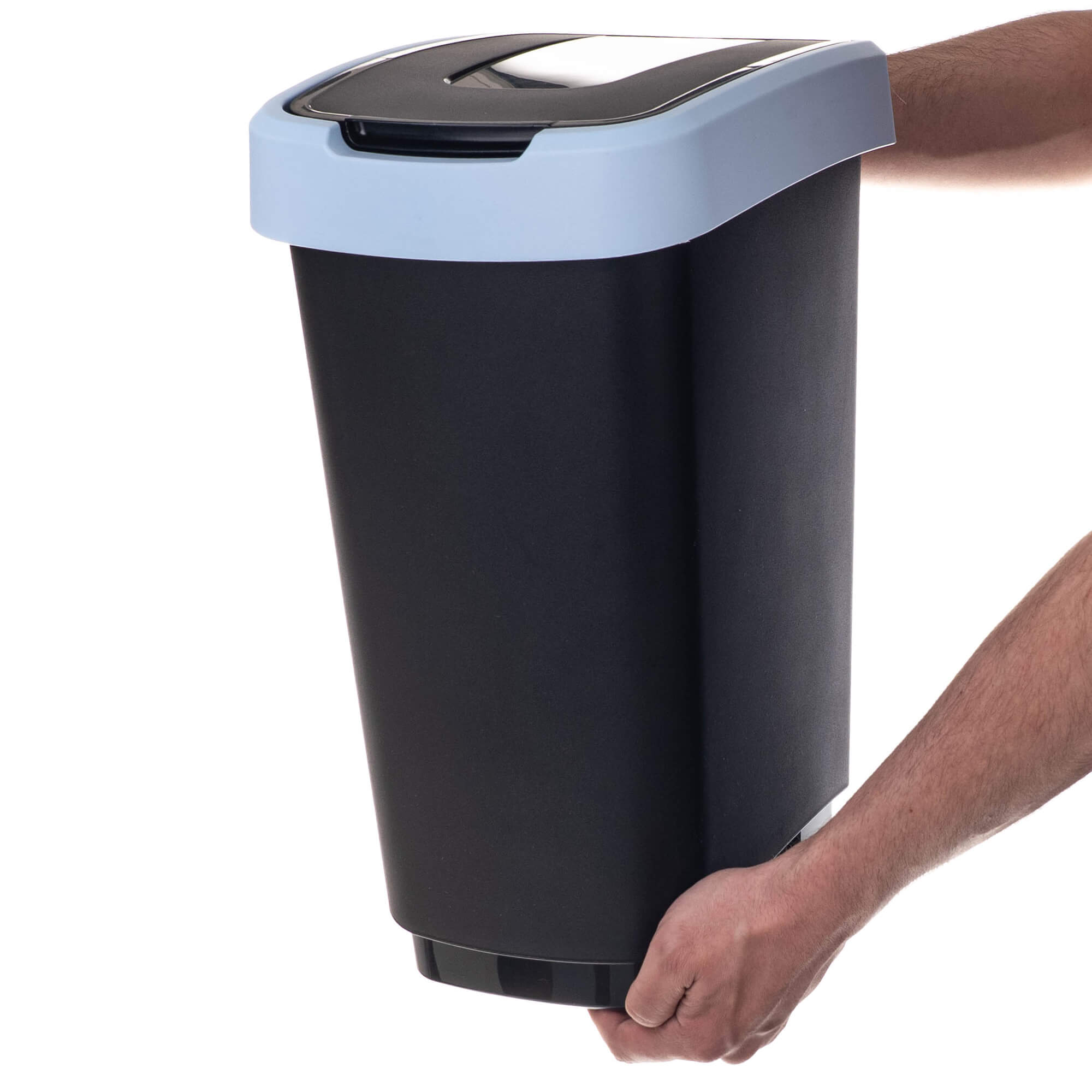 Kosz na śmieci Morin 25L z klapą obrotową czarno-niebieski