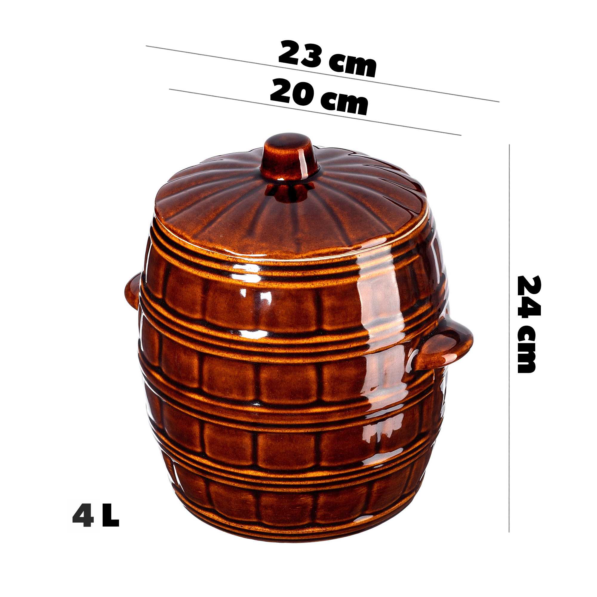 Beczka kamionkowa Helios 5L, z pokrywką