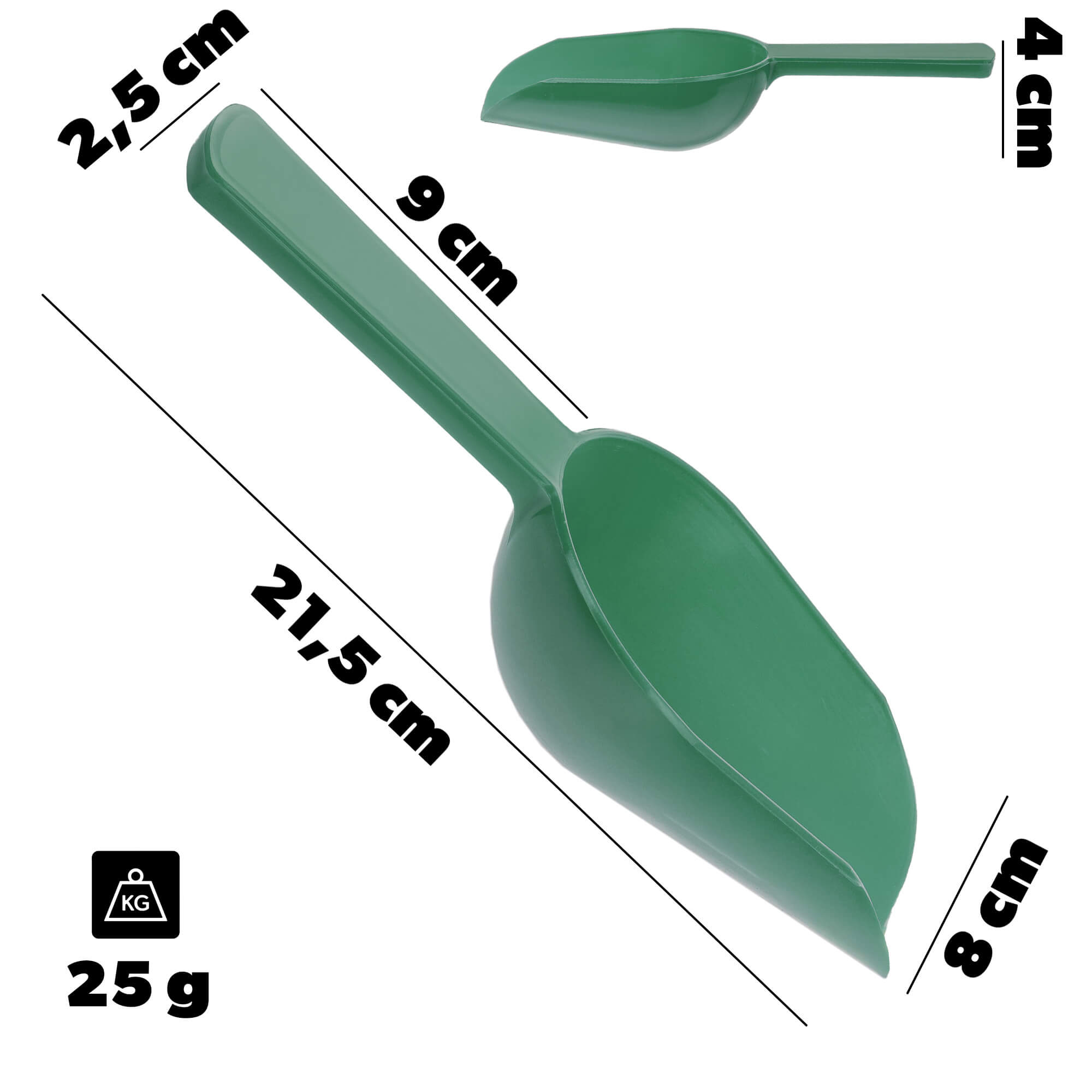 Szufelka do artykułów sypkich Lafon zielona