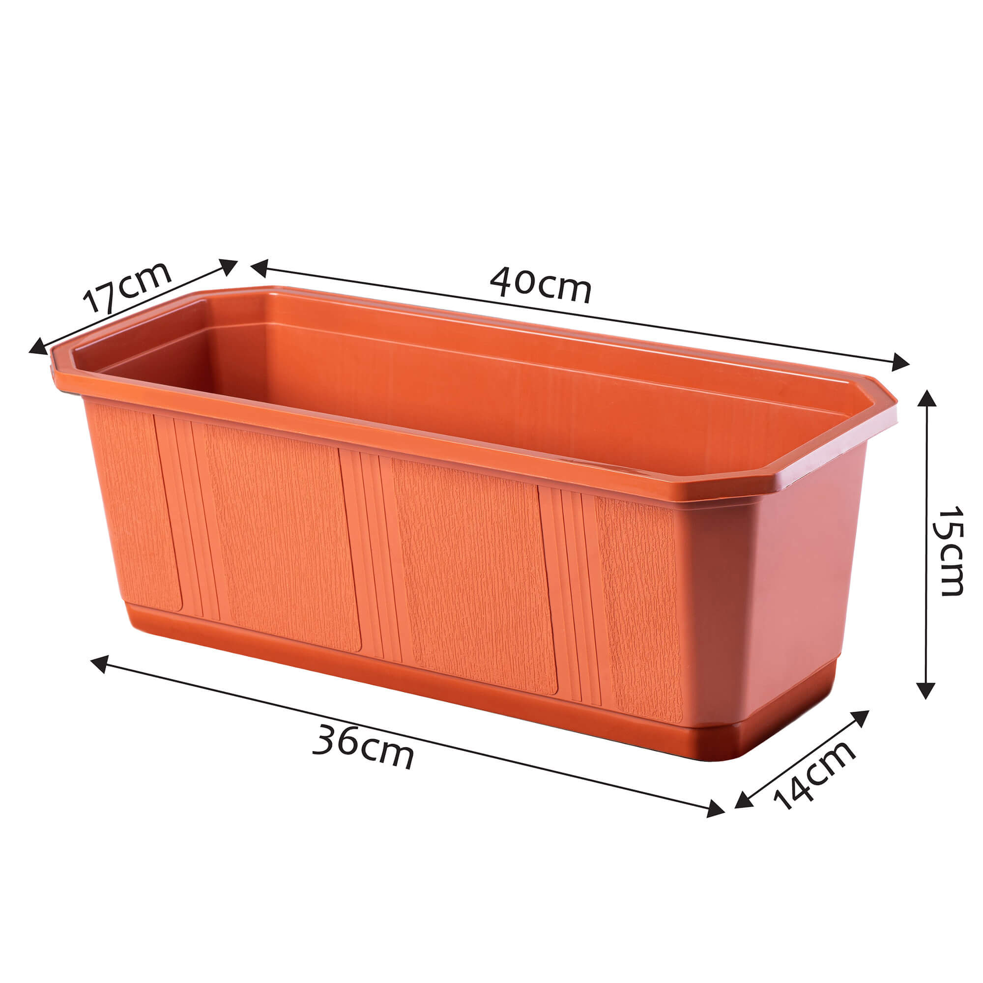 Doniczka balkonowa Trani 40 cm, terrakota