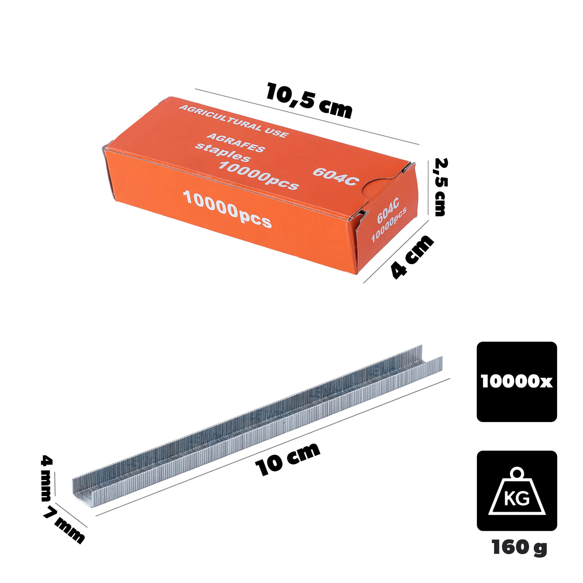 Zestaw zszywek do zszywacza ogrodniczego Larret 7 x 4 mm 10000 szt.
