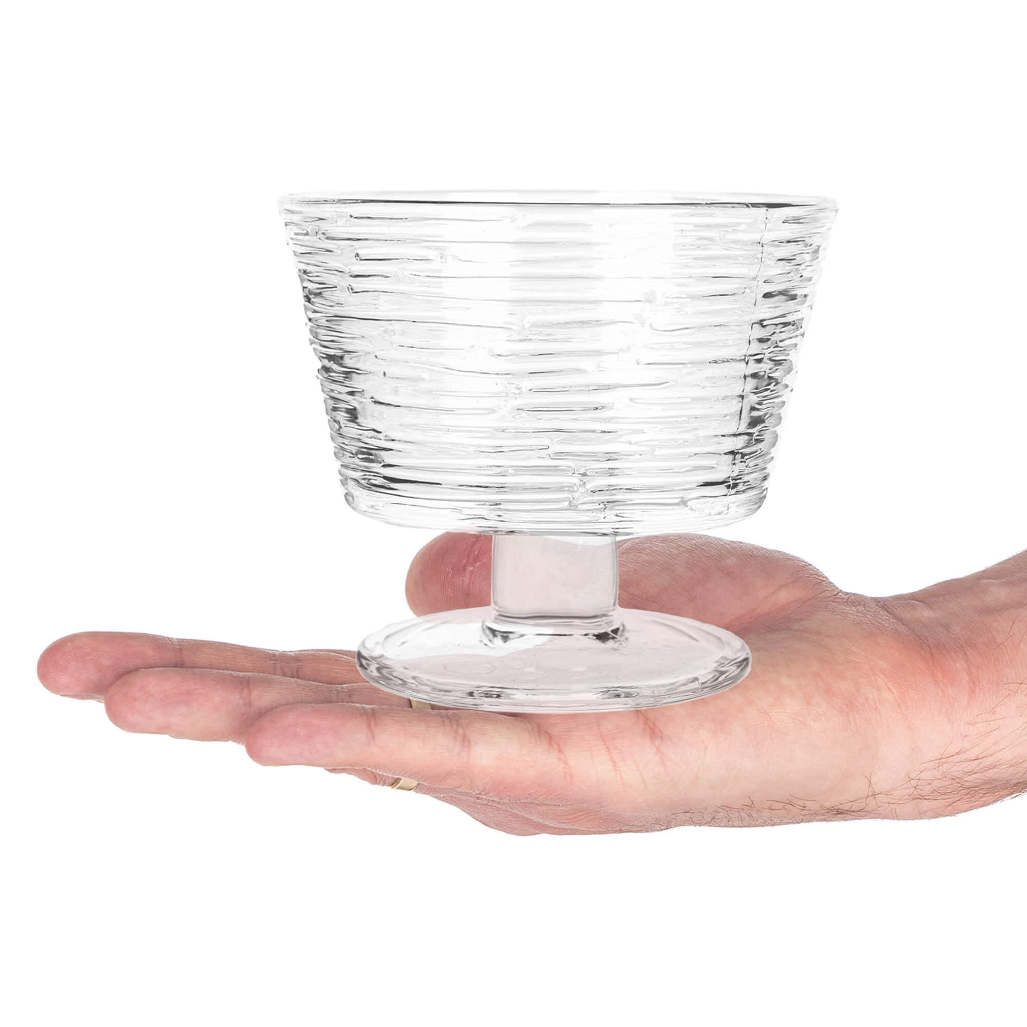 Pucharek do lodów Torza 290ml na nóżce wzór kora 1 szt.