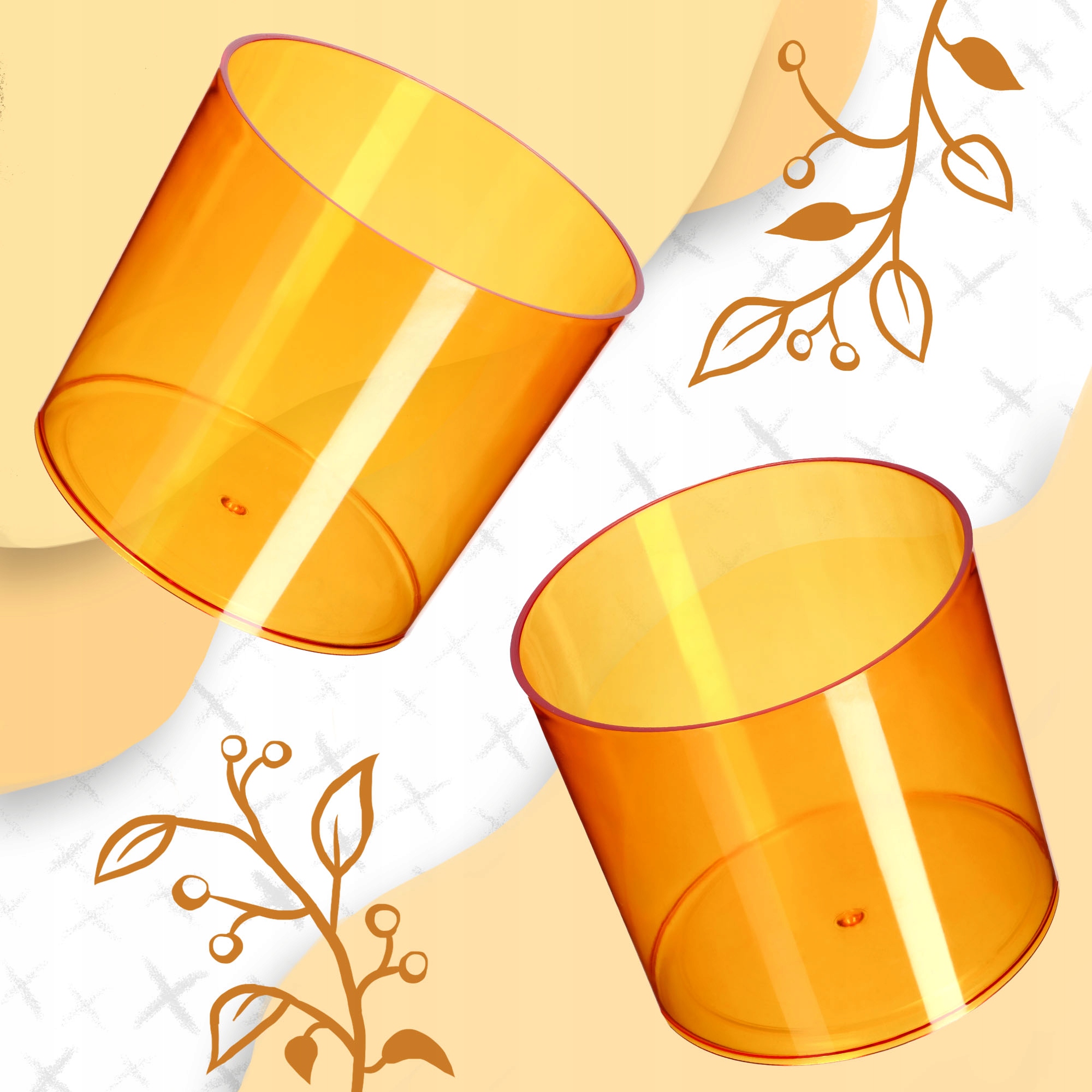 Doniczka na kwiaty okrągła Figari 14 cm, pomarańczowa