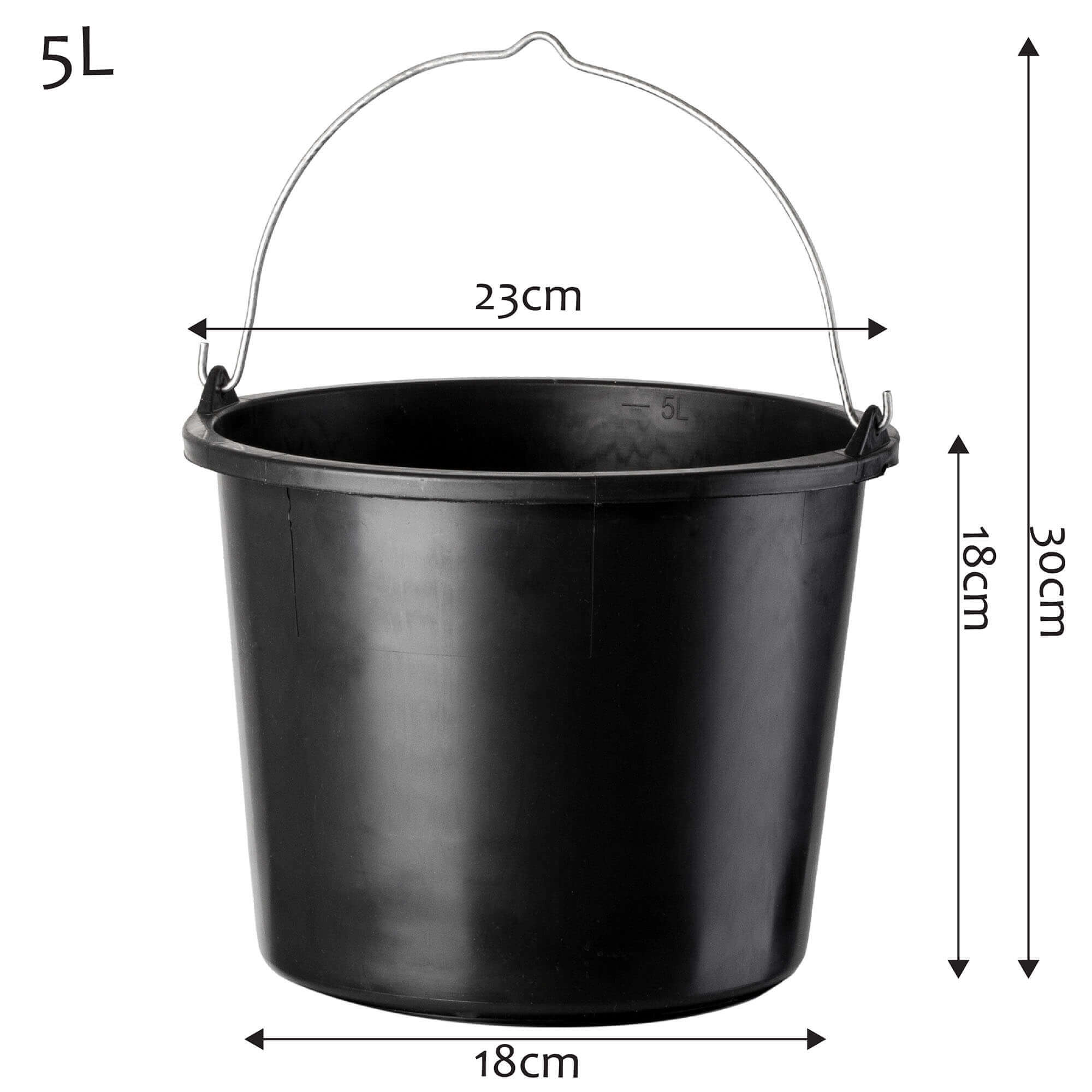 Wiadro budowlane Bado 5L, czarne 15 szt.