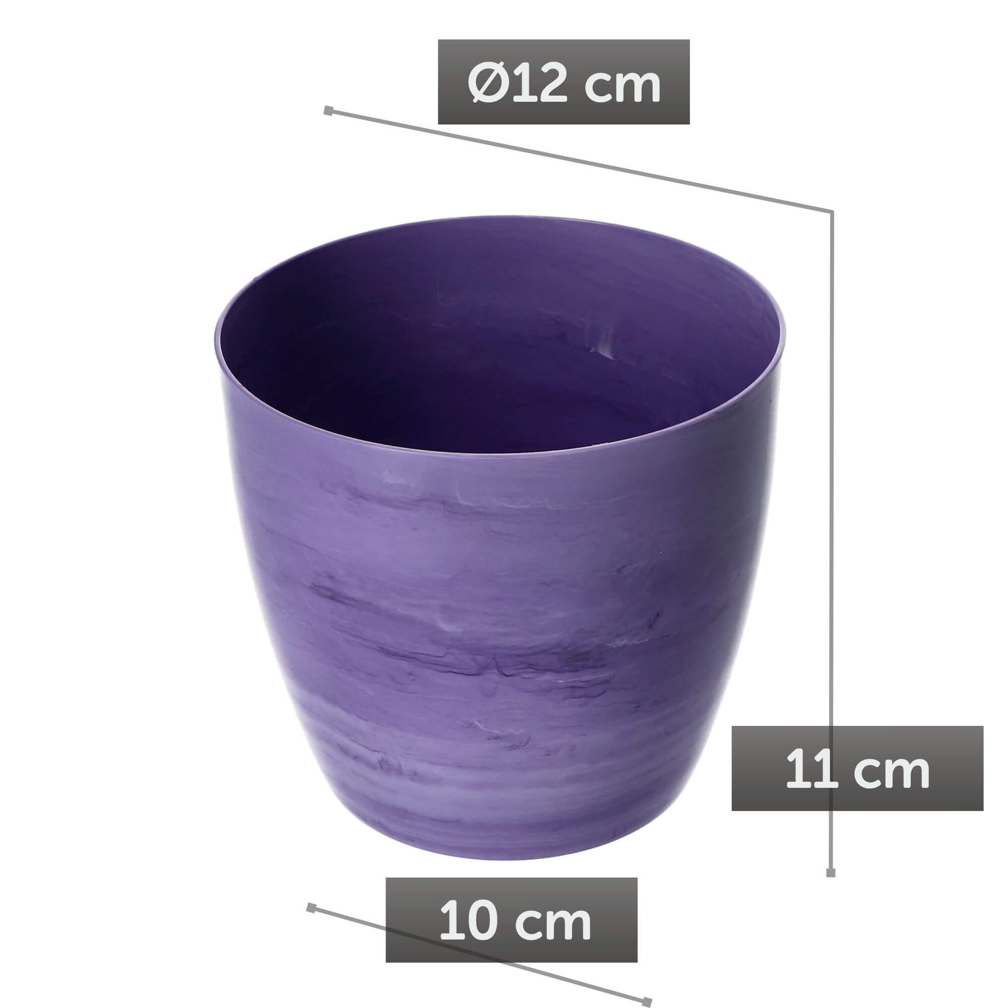 Doniczka na kwiaty Agen 12 cm, fioletowy marmur