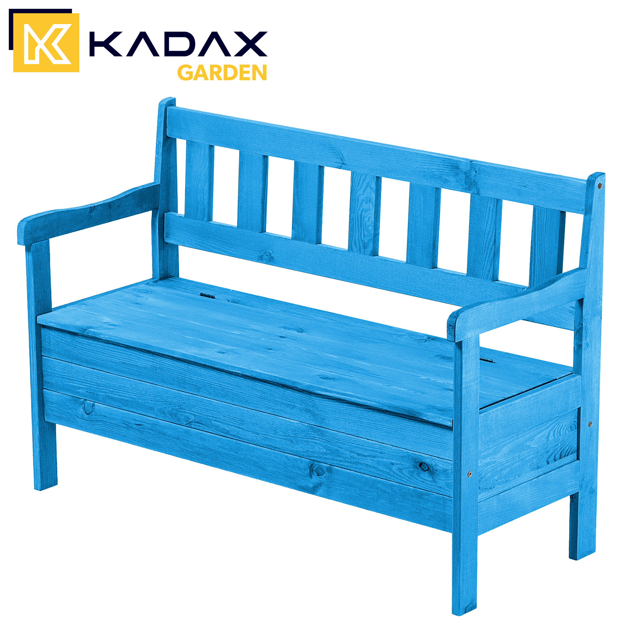 Ławka ogrodowa ze skrzynią Gravet niebieski