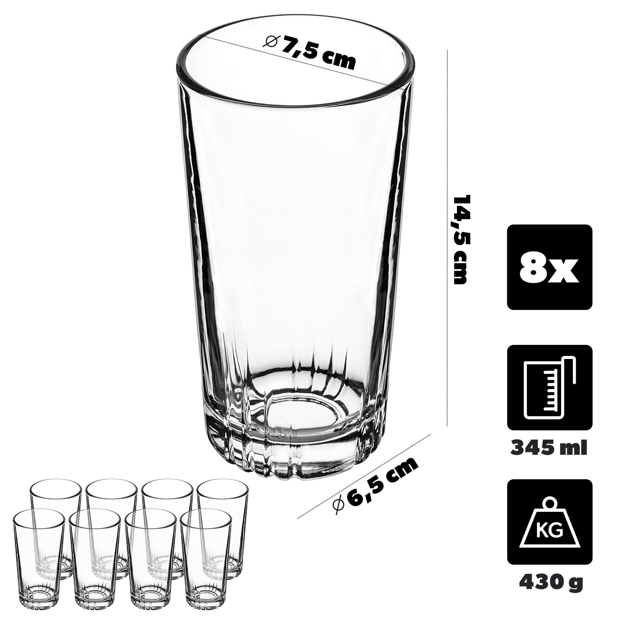 Szklanki do drinków i napojów Cedri 345ml 8 szt.