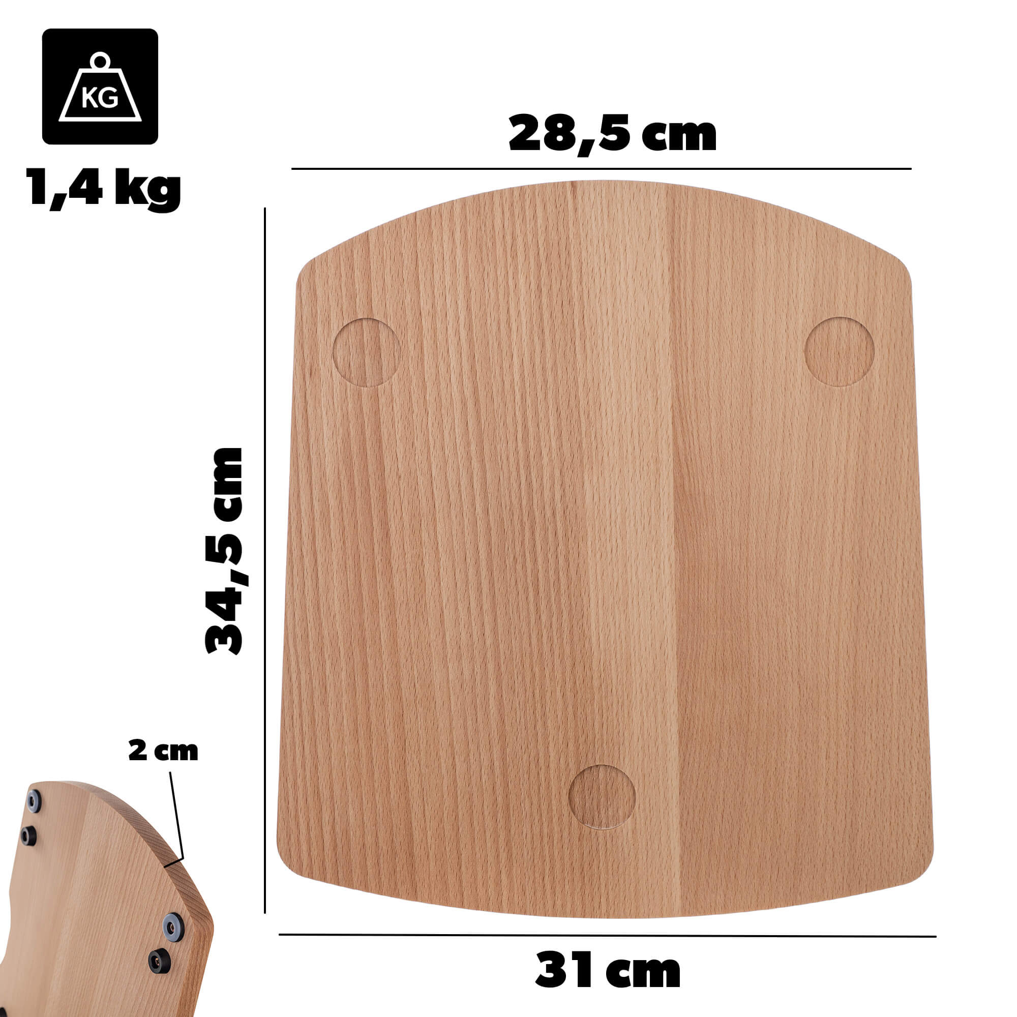 Deska pod thermomix Tuori, bukowa