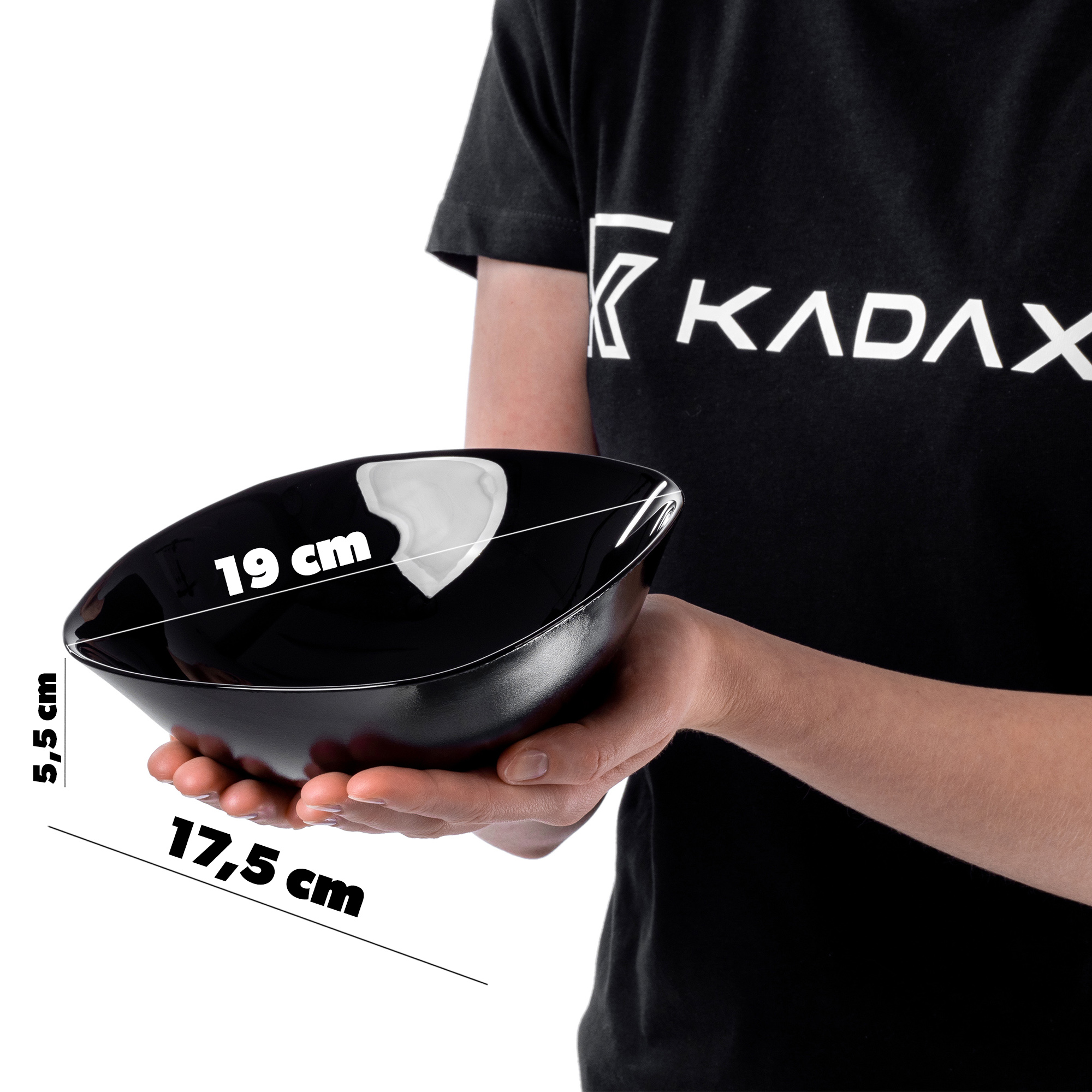 Salaterka szklana czarna 19 cm, 1 szt.